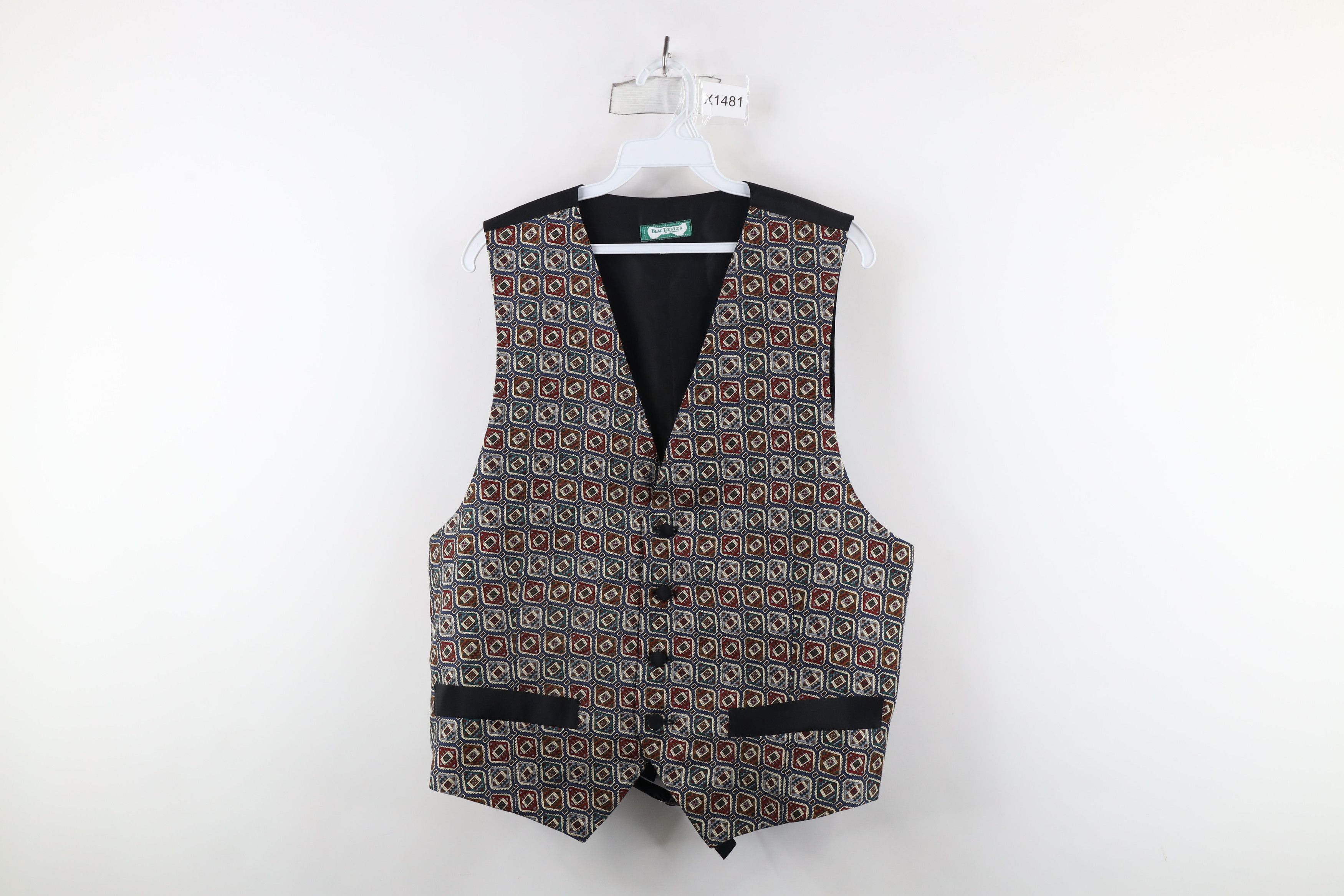 Vintage Vintage 90s Streetwear Geometric Buckle Back Vest Jacket USA Size US L / EU 52-54 / 3 - 1 Thumbnail