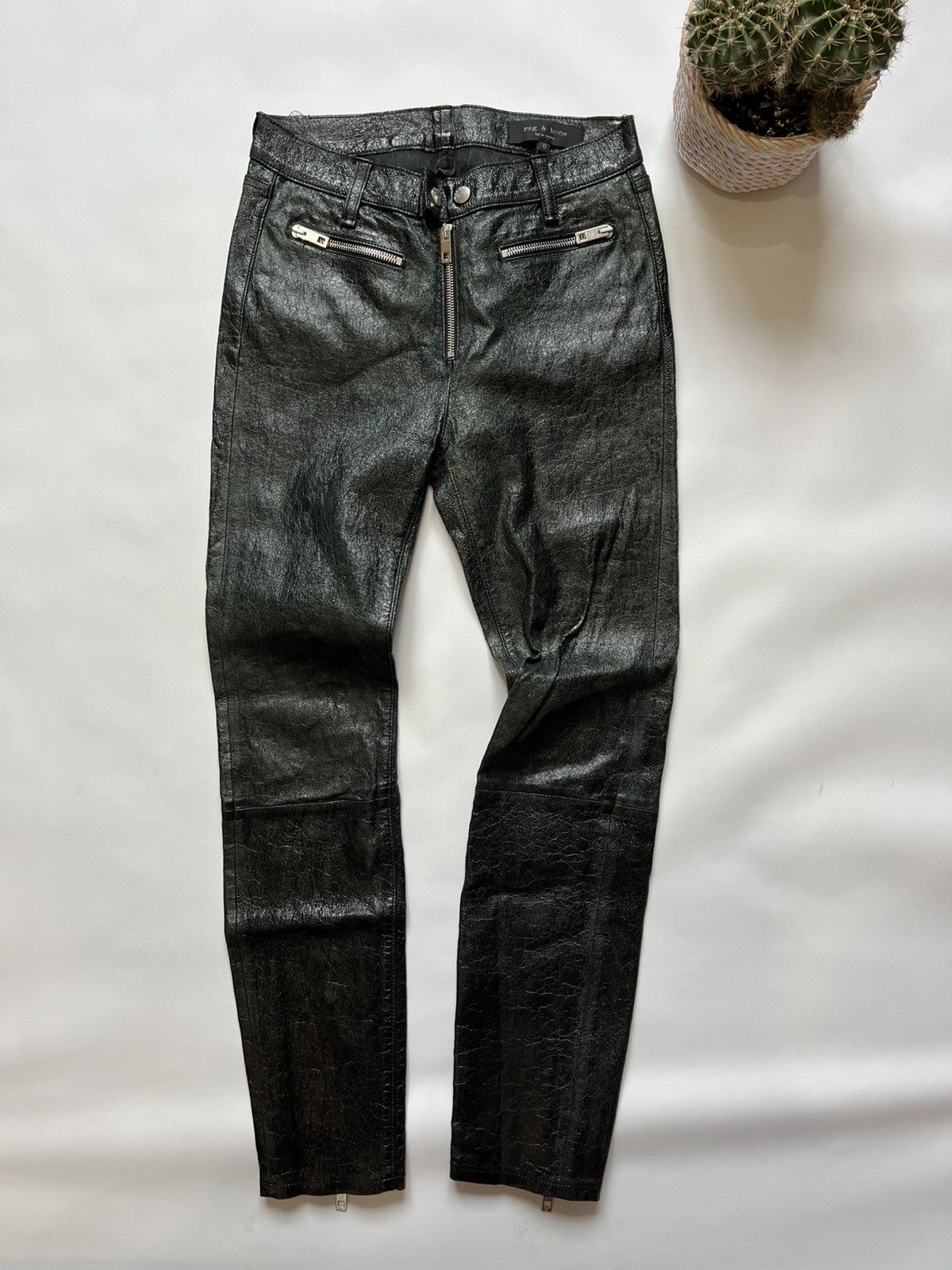 Rag & Bone Rag&Bone Black leather Womens Pants Size 25" / US 0 / IT 36 - 1 Thumbnail