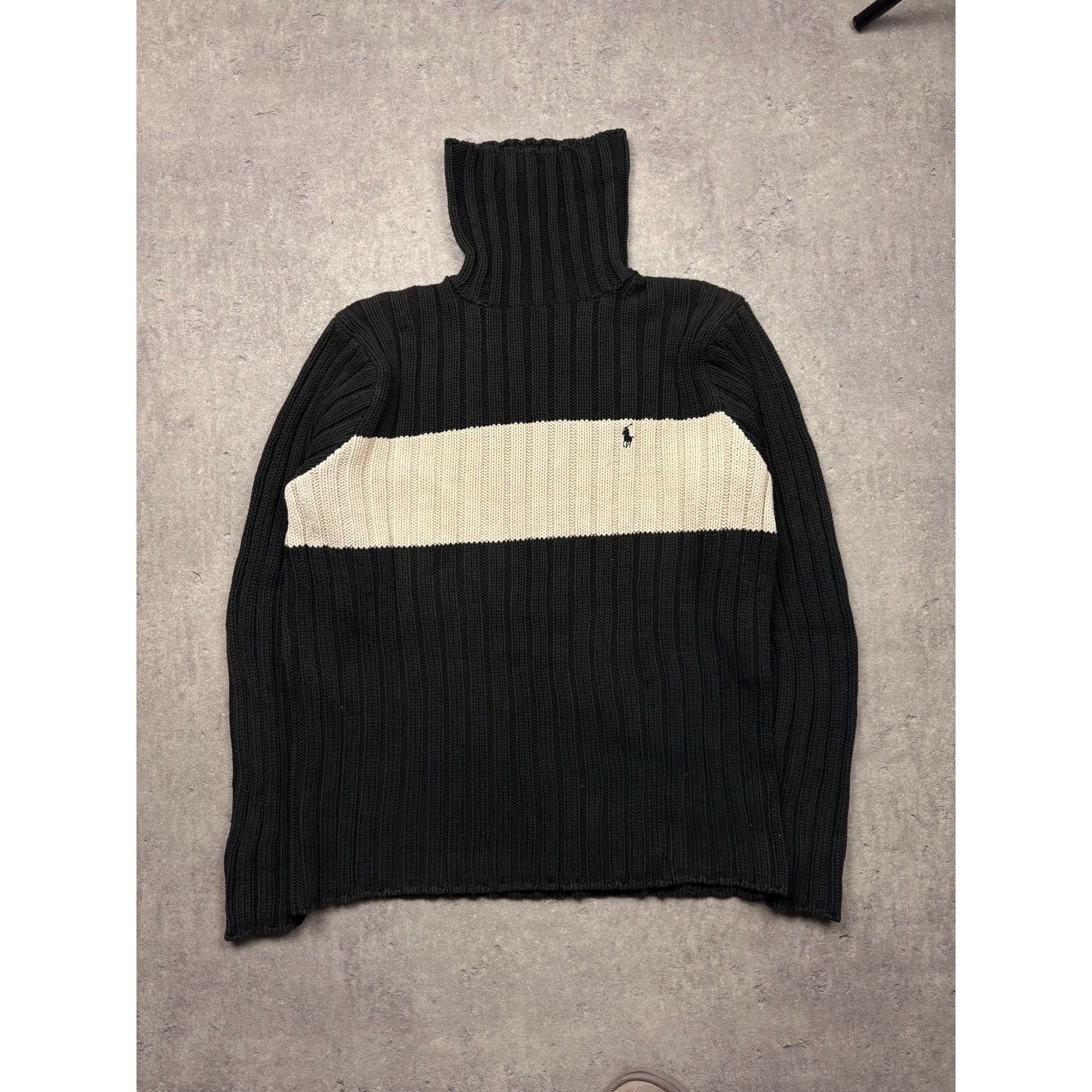 Polo Ralph Lauren Vintage Polo Ralph Lauren Ribbed Roll-Neck Sweater – Black & Size US L / EU 52-54 / 3 - 5 Thumbnail