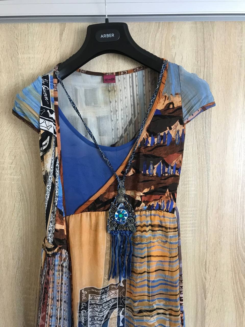 Jean Paul Gaultier 🔥 Save The Queen Patchwork Silk Multicolor Dress JPG Style Size S / US 4 / IT 40 - 2 Thumbnail