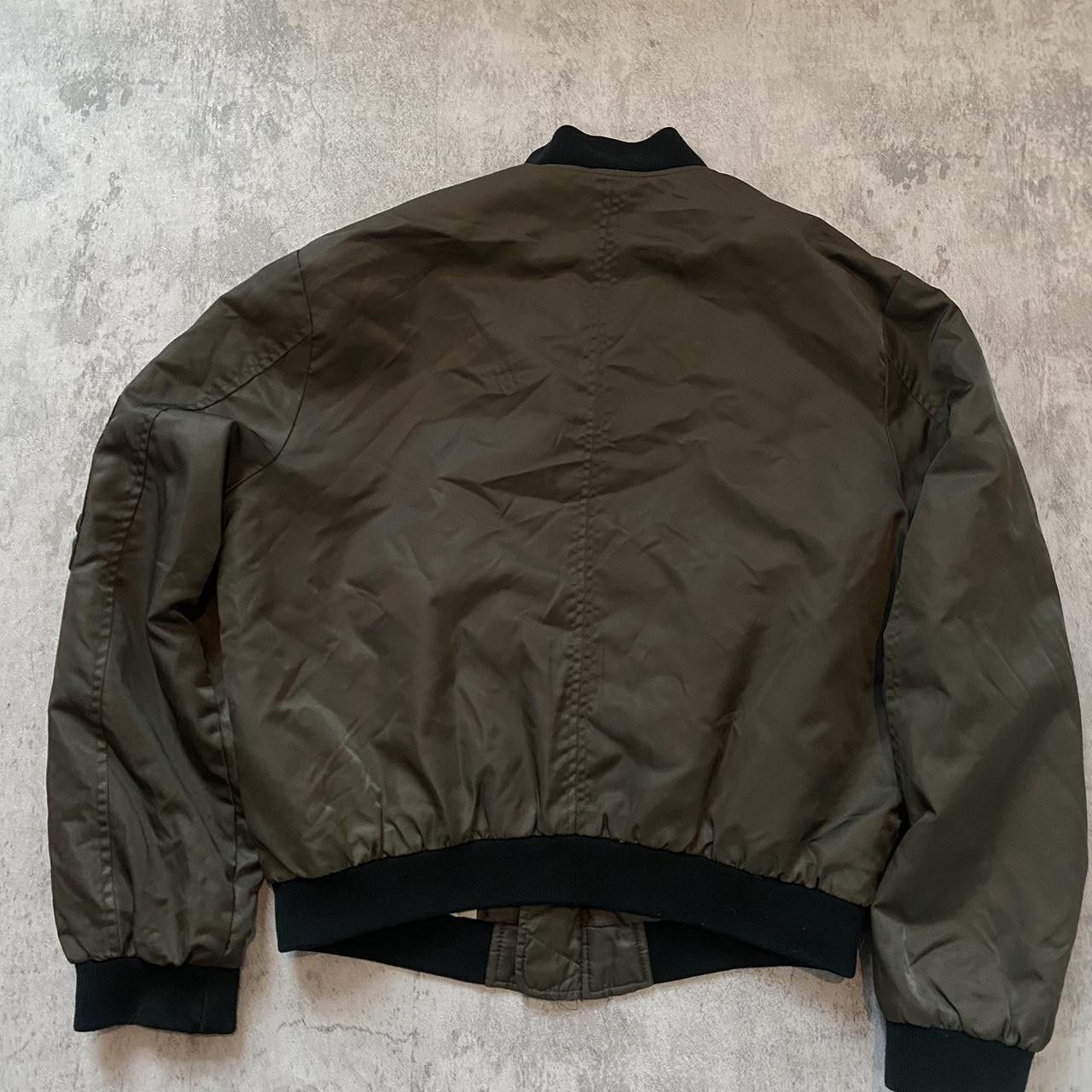 Zara Khaki green bomber jacket with black accents Size US S / EU 44-46 / 1 - 2 Thumbnail