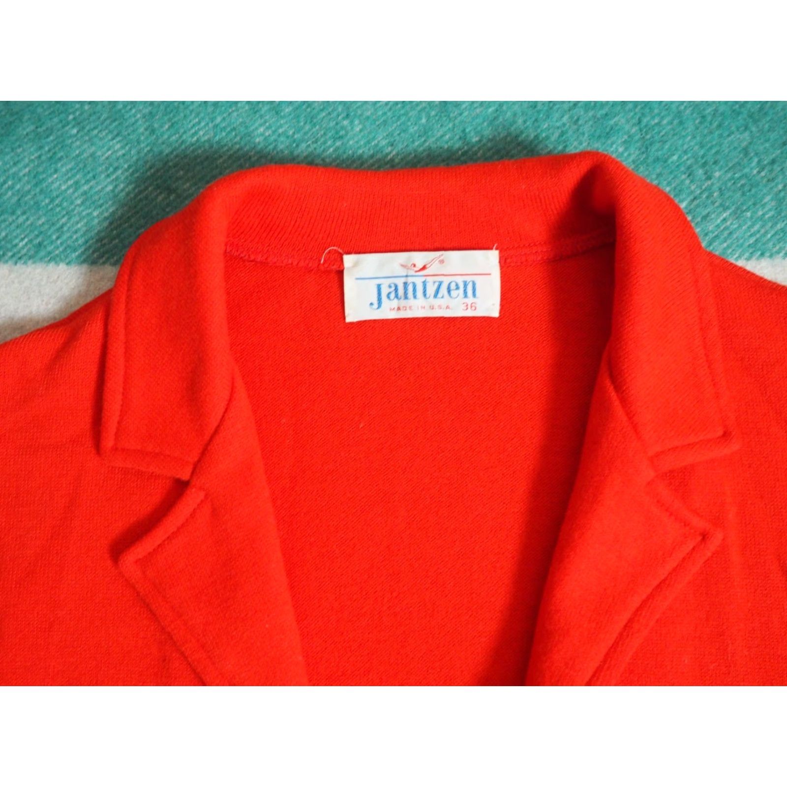 Jantzen VTG 60s JANTZEN Red Wool Open Pullover Cardigan Sweater Womens S EUC Size S / US 4 / IT 40 - 3 Thumbnail