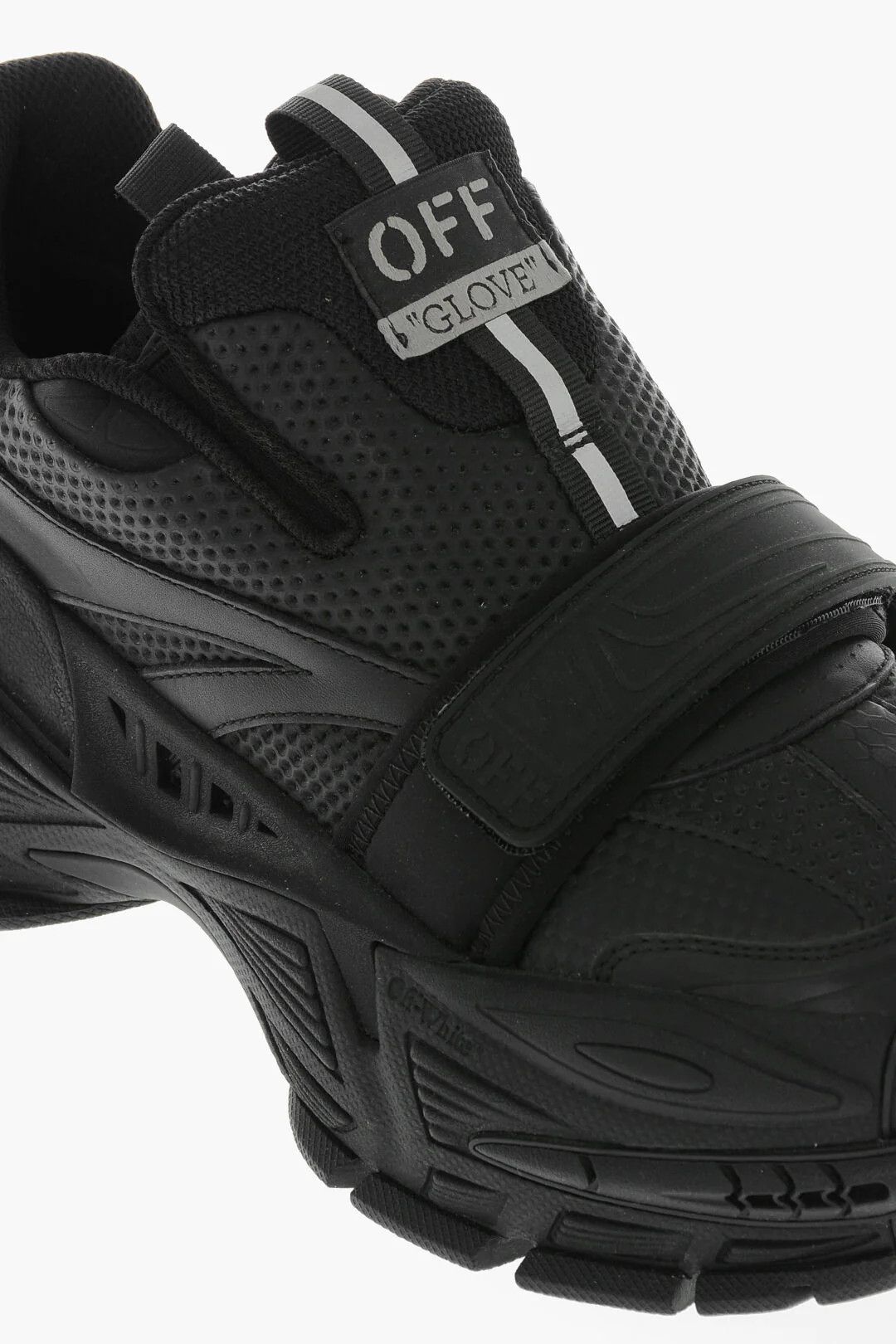 Off-White og1mm0426 Leather & Fabric Solid-Color Sneakers in Black Size US 9 / EU 42 - 4 Thumbnail