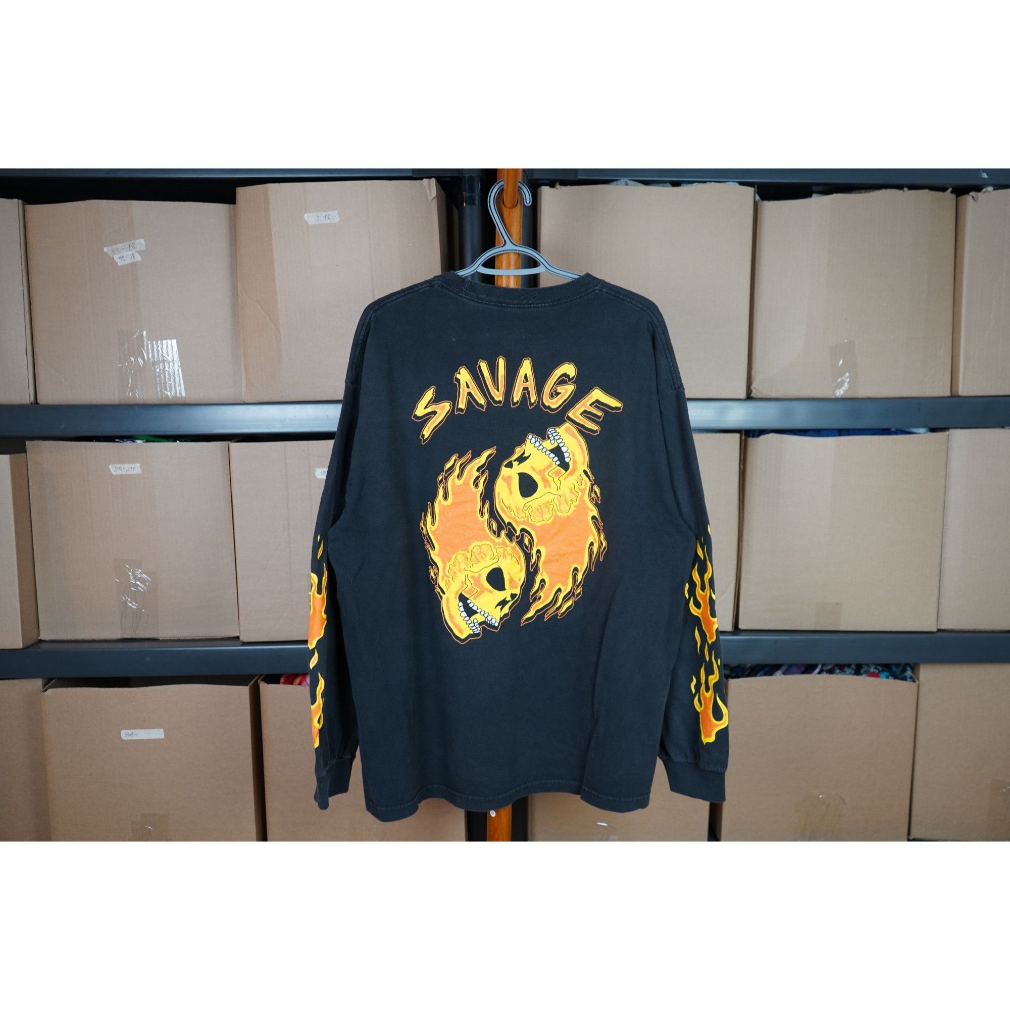 Other Flaming Skull Long Sleeve Tshirt Men's XL #430 Size US XL / EU 56 / 4 - 2 Thumbnail