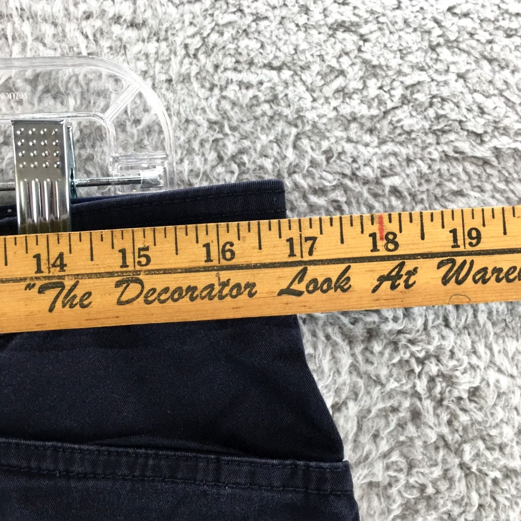 Gloria Vanderbilt Gloria Vanderbilt Chino Wide-Leg Pants Womens 12 Blue Mid Rise Zip Fly Button Size 34" / US 12 / IT 48 - 5 Thumbnail