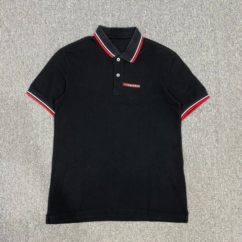 Prada Prada Black Cotton Men's Polo Shirt Size US M / EU 48-50 / 2 - 1 Thumbnail