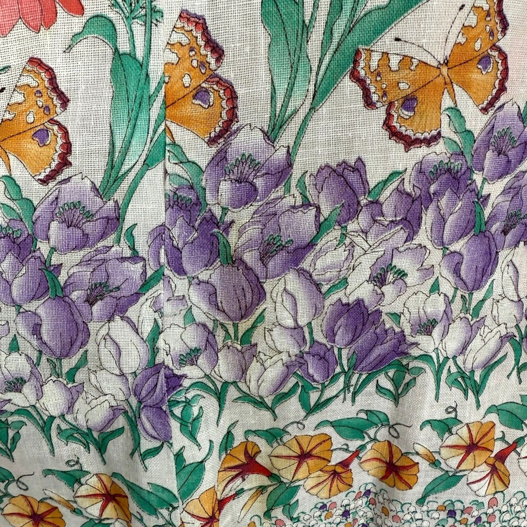 Vintage VINTAGE Floral Cotton Halter Dress XS Long Maxi 70s Bohemian Butterfly Hippie NN27 Womens Size XS / US 0-2 / IT 36-38 - 5 Thumbnail