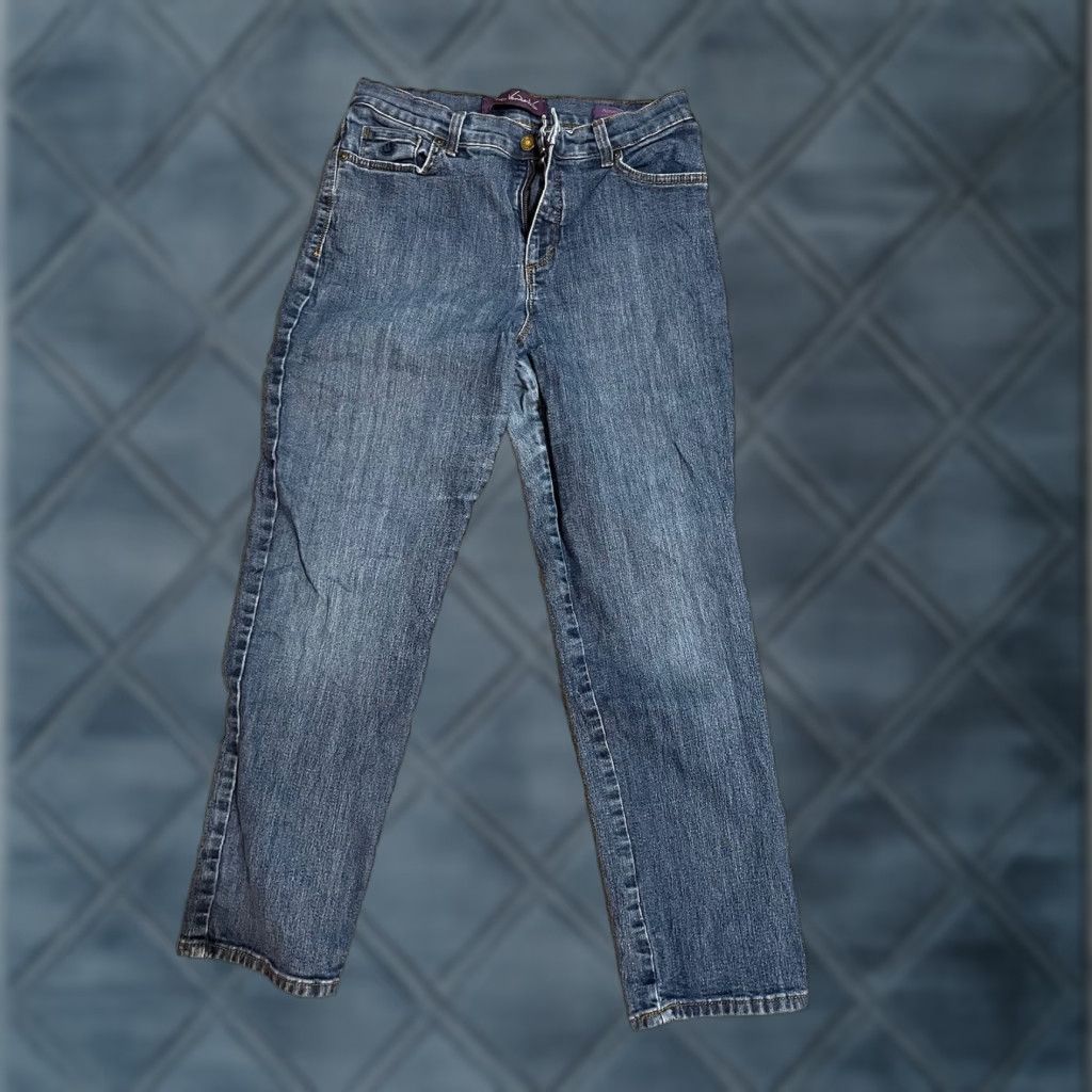 Gloria Vanderbilt Gloria Vanderbilt Jeans Womens 10 Blue Amanda Distres Straight Regular Denim Jeans Size 33" - 1 Thumbnail