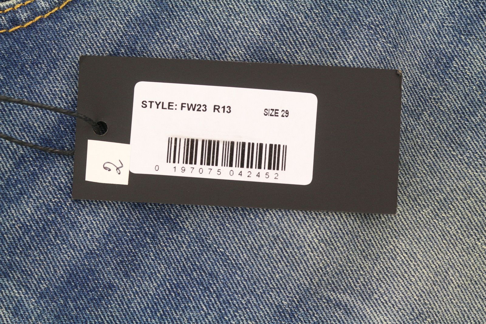 R13 KICK 29 Kelly Stretch Cropped Flared Faded Blue 85428 Size 29" - 7 Thumbnail