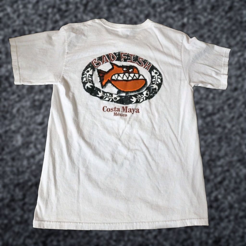 Vintage VINTAGE Yazbek T-Shirt White Short Sleeve Crew Neck Double-Sided Fish Mens M Costa Maya Mexico T-Shirt Size US M / EU 48-50 / 2 - 1 Thumbnail