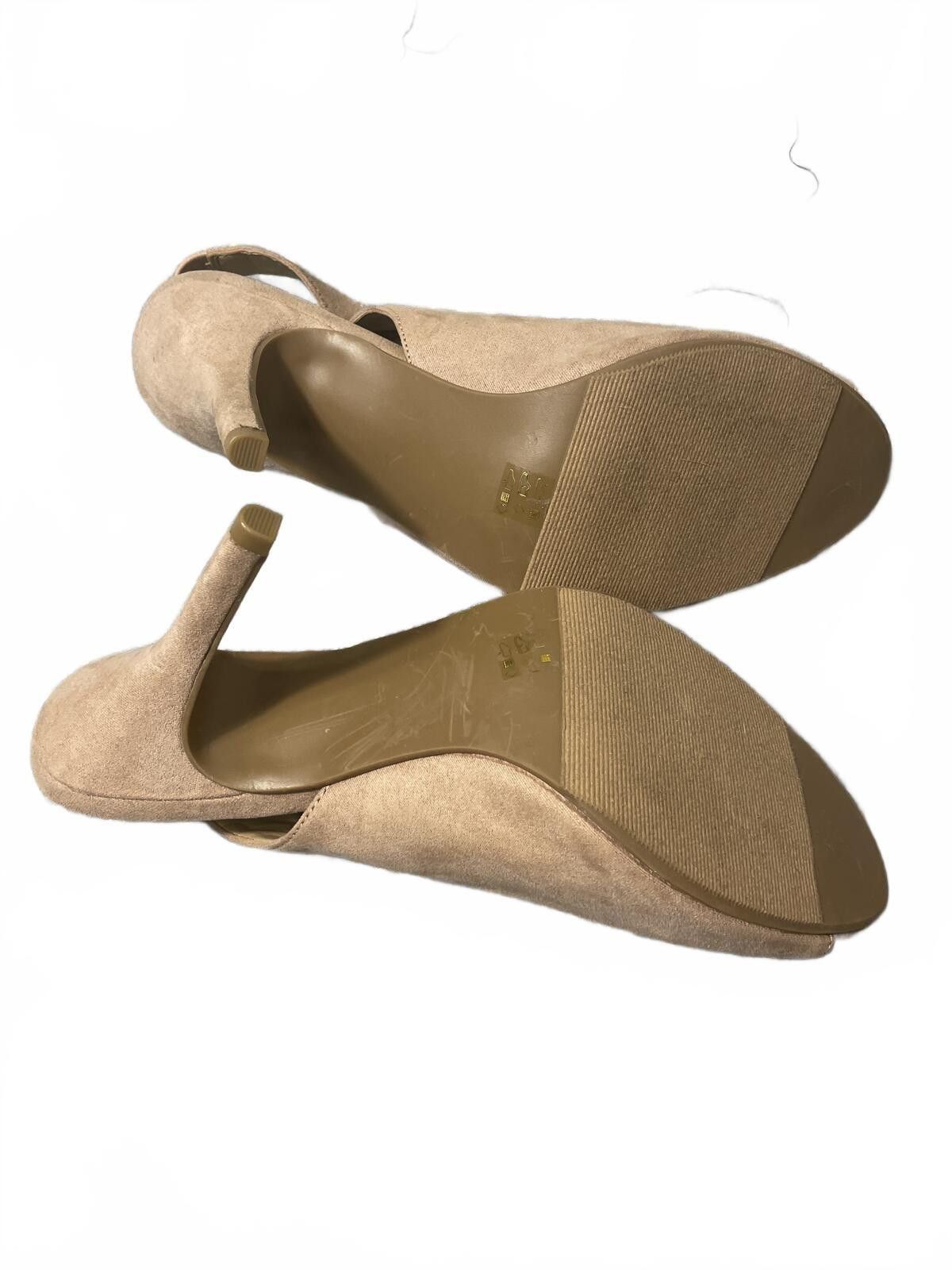 Other Chinese Laundry Women's Suede Peep Heels 8.5 Wedding Beige Size US 8.5 / IT 38.5 - 3 Thumbnail