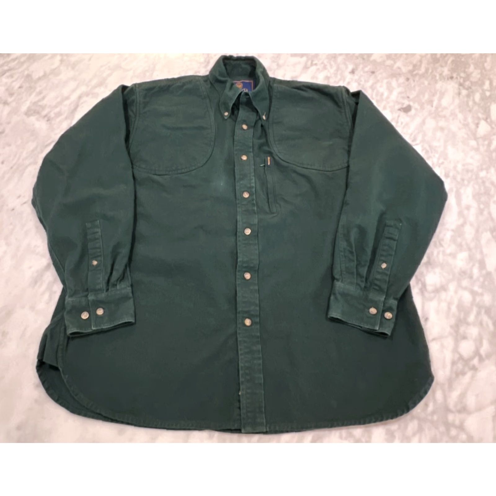 Vintage Beretta Men’s Large Flannel Hunting Shirt Long Sleeve Button-Up Forest Green Pockets Outdoor Fall Winter Size US L / EU 52-54 / 3 - 2 Thumbnail