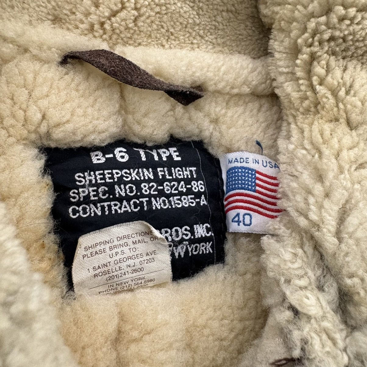 Schott Schott B-6 Sheepskin Flight Jacket – Made in USA (L) Size US L / EU 52-54 / 3 - 2 Thumbnail