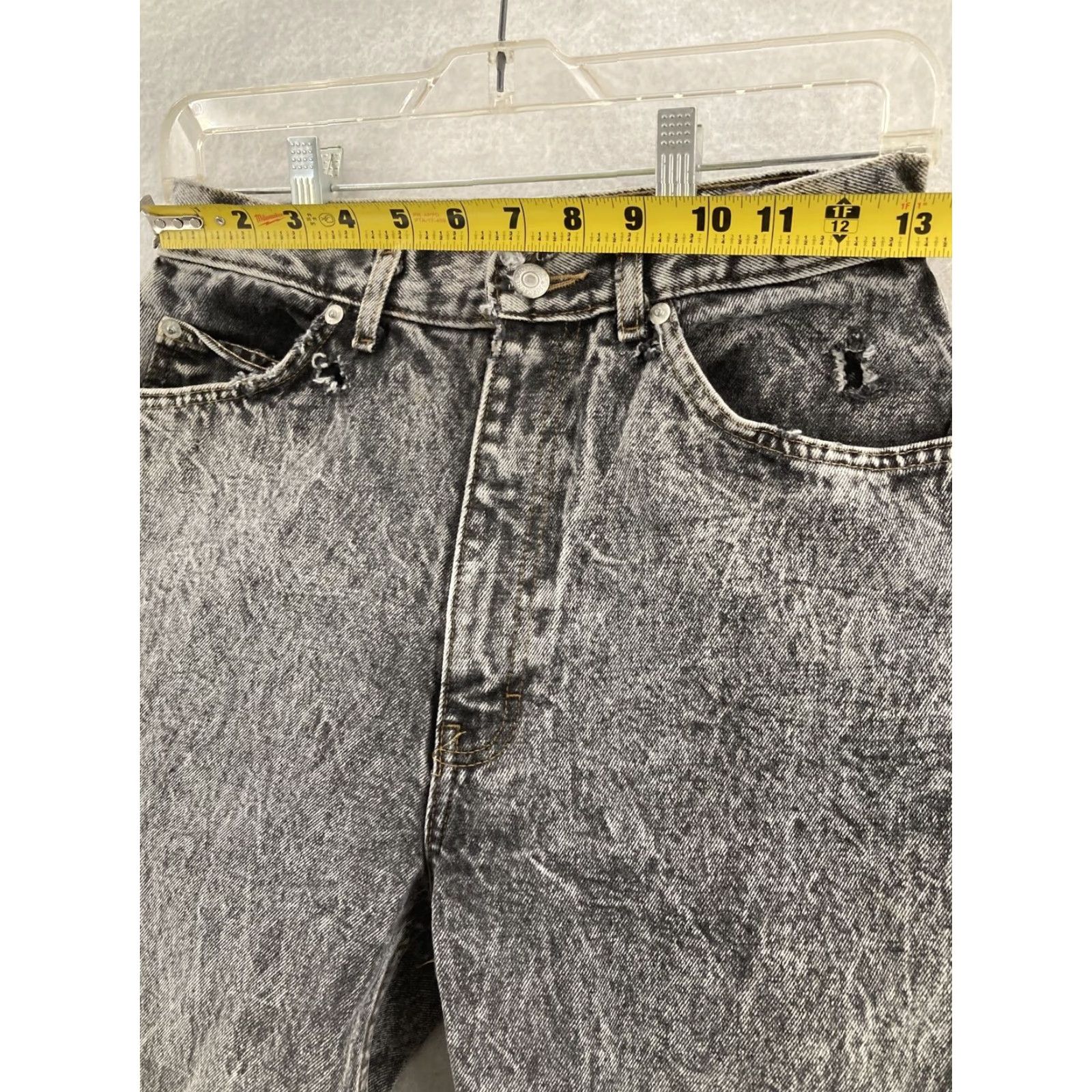 Jordache VINTAGE Jordache Jeans 9/10 High Rise Tapered Distressed Acid Wash Gray 80s Womens Size 30" / US 8 / IT 44 - 3 Thumbnail
