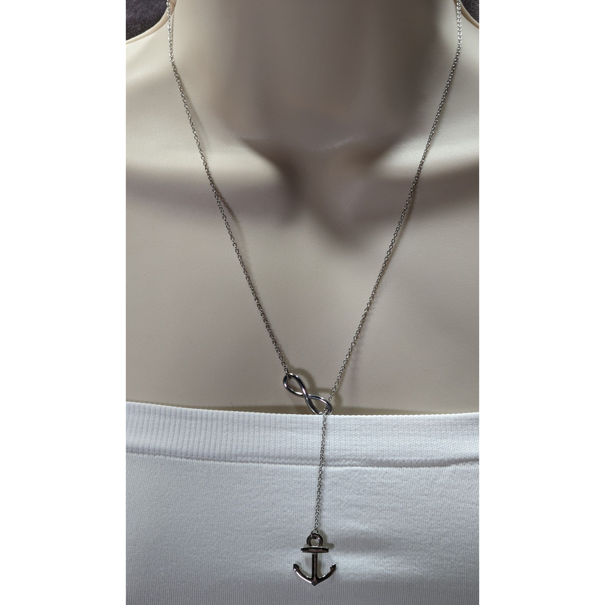 Other Nautical Infinity Anchor Lariat Silver Tone Necklace Size ONE SIZE - 1 Thumbnail