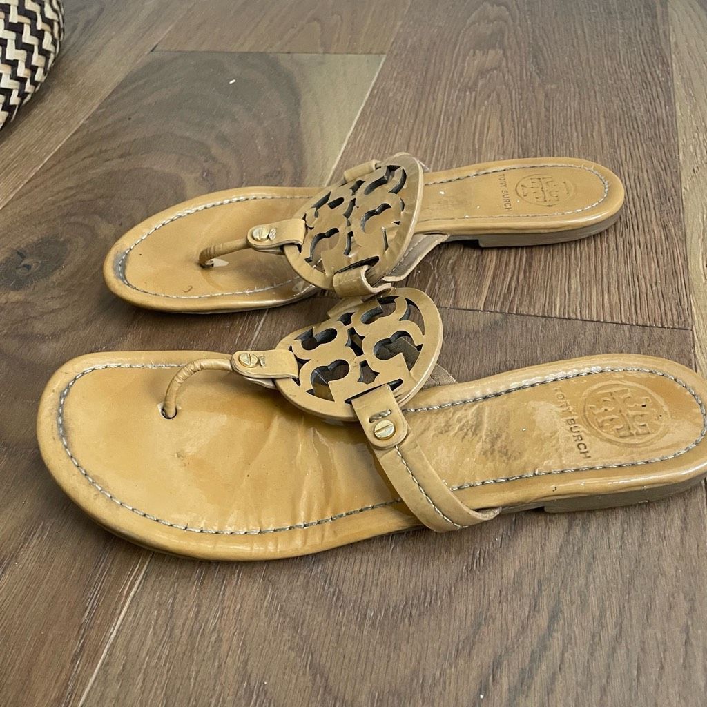 Tory Burch Tory Burch Miller Tan Patent Leather Sandals 9 Size US 9 / IT 39 - 3 Thumbnail