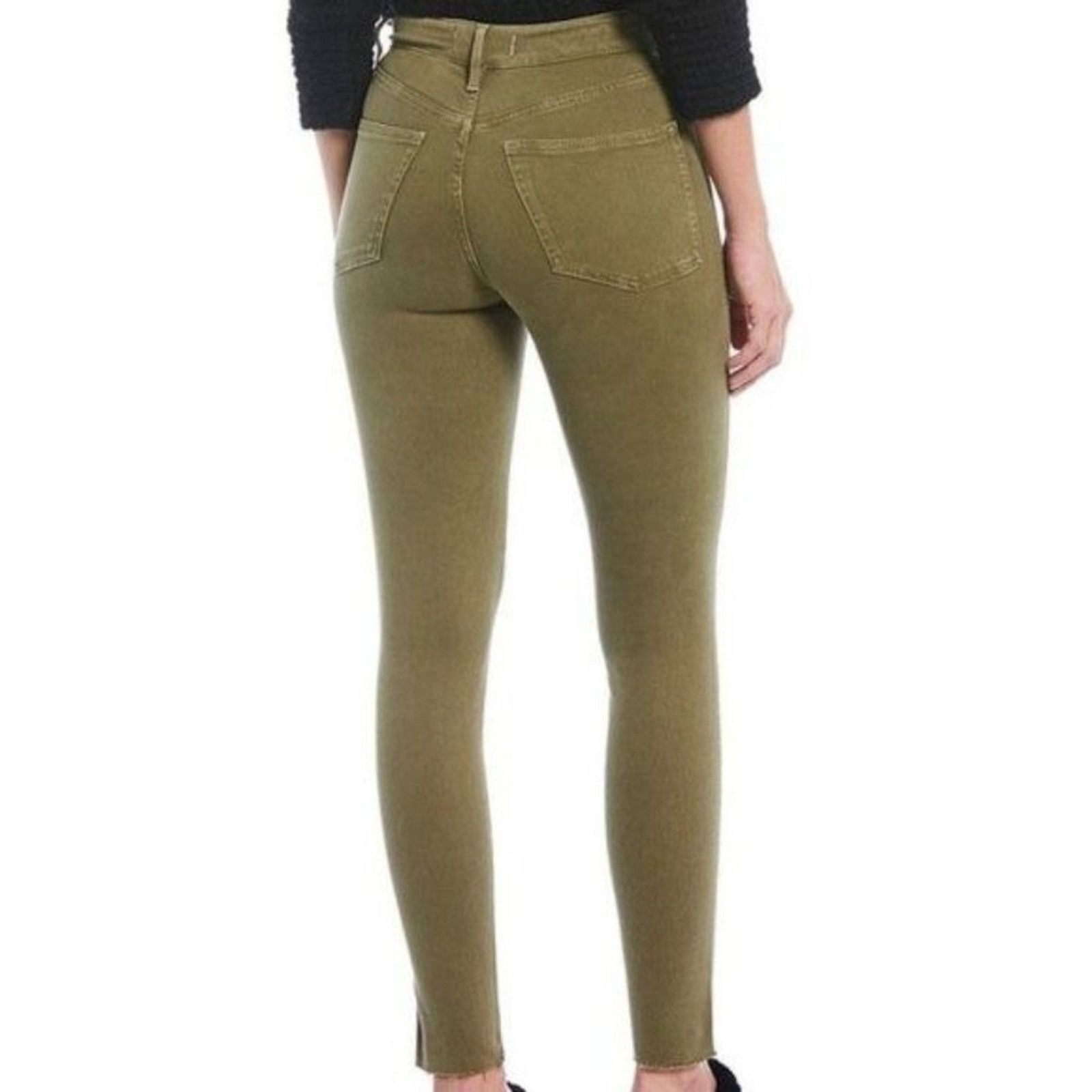 Free People Free People Raw Hem High Rise Jegging 24 Army Green Stretch Size 24" / US 00 / IT 34 - 4 Thumbnail