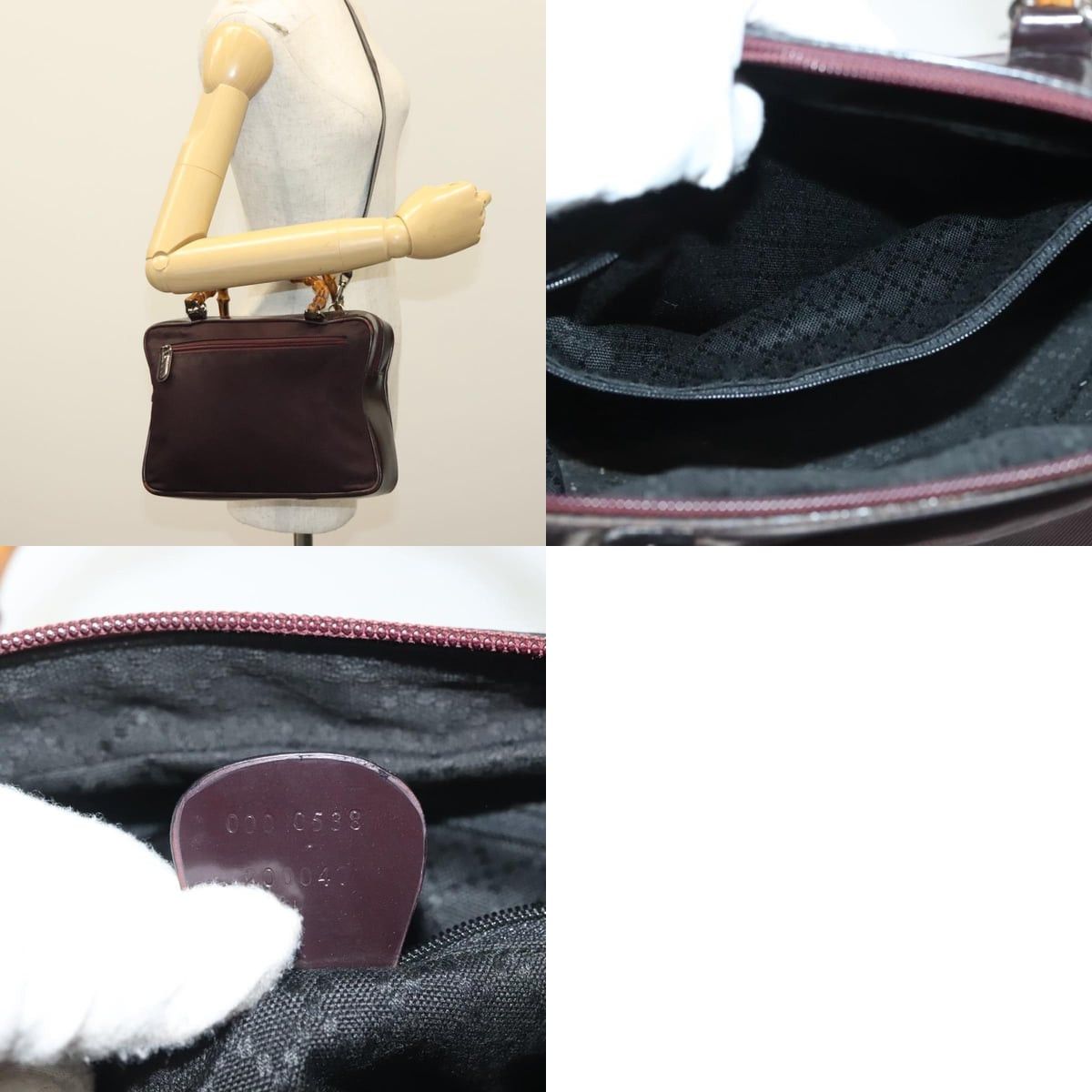 Gucci GUCCI Bamboo Hand Bag Nylon Black Silver 000 000 Size ONE SIZE - 13 Thumbnail