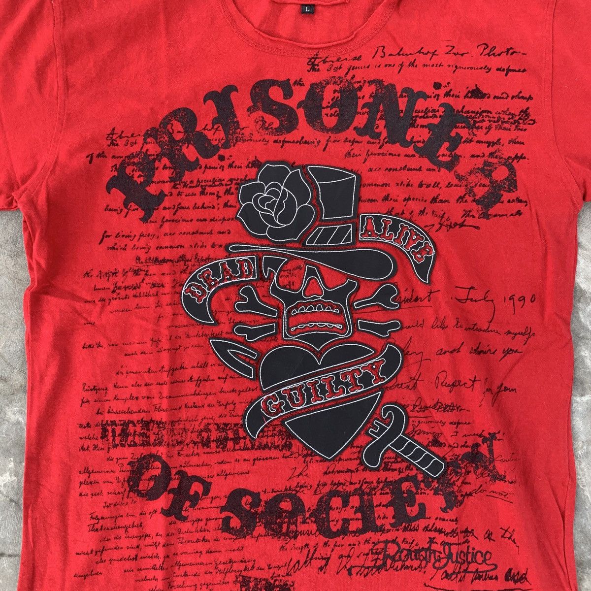 Japanese Brand In The Attic Prisoner of Society Punk LGB Hooded Tshirt Size US L / EU 52-54 / 3 - 3 Thumbnail