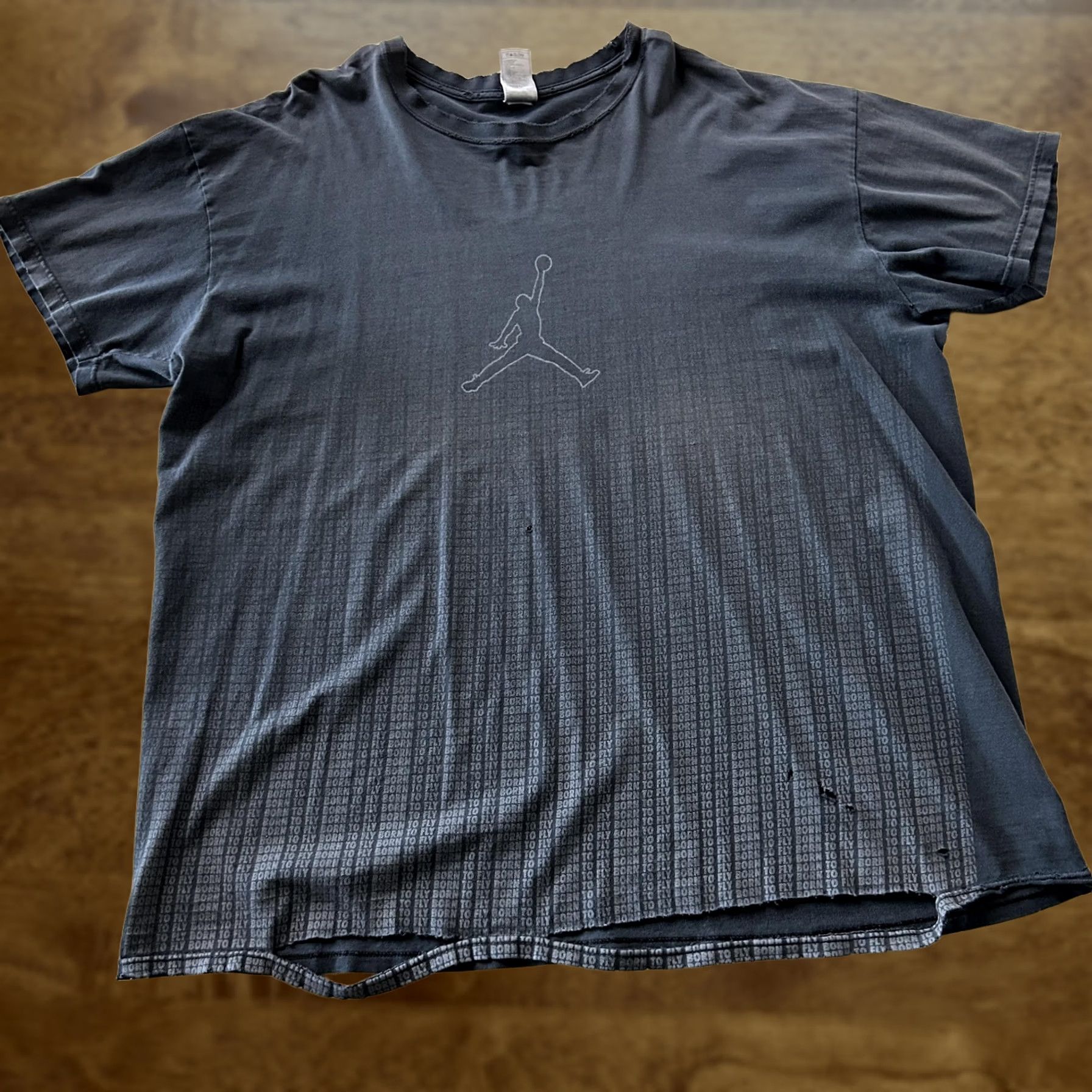 Jordan Brand Y2K Jordan Shirt Mens 3XL Black Born To Fly Jumpman Basketball Distressed Tee Size US XXL / EU 58 / 5 - 1 Thumbnail