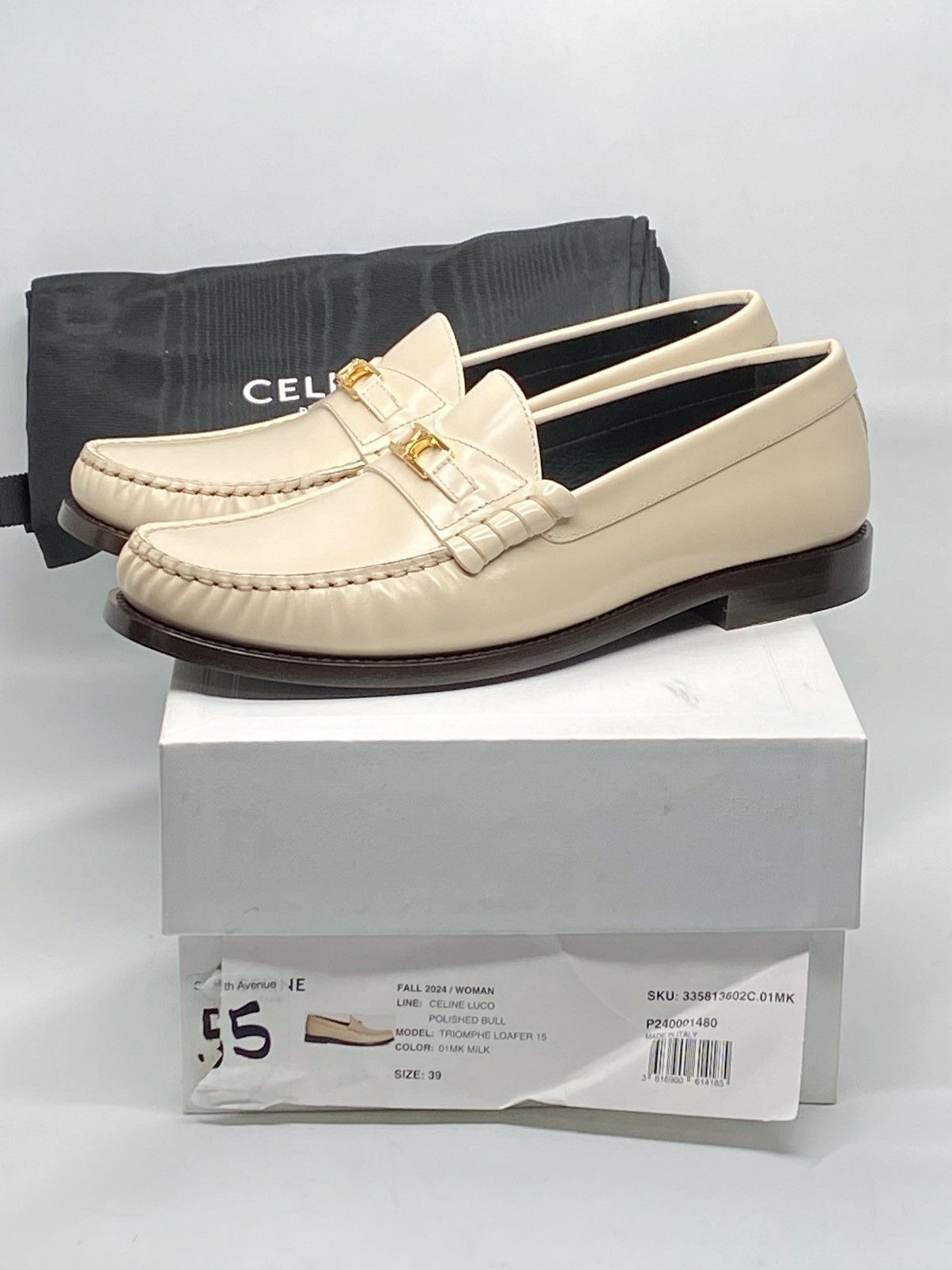 Celine Celine Luco Triomphe in polished bull loafers size 39 Size US 9 / IT 39 - 11 Thumbnail