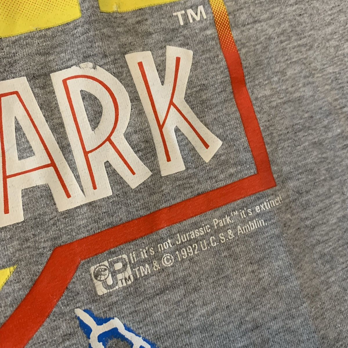 Vintage 90s Jurassic Park tee thunderbolts grey Size US S / EU 44-46 / 1 - 3 Thumbnail