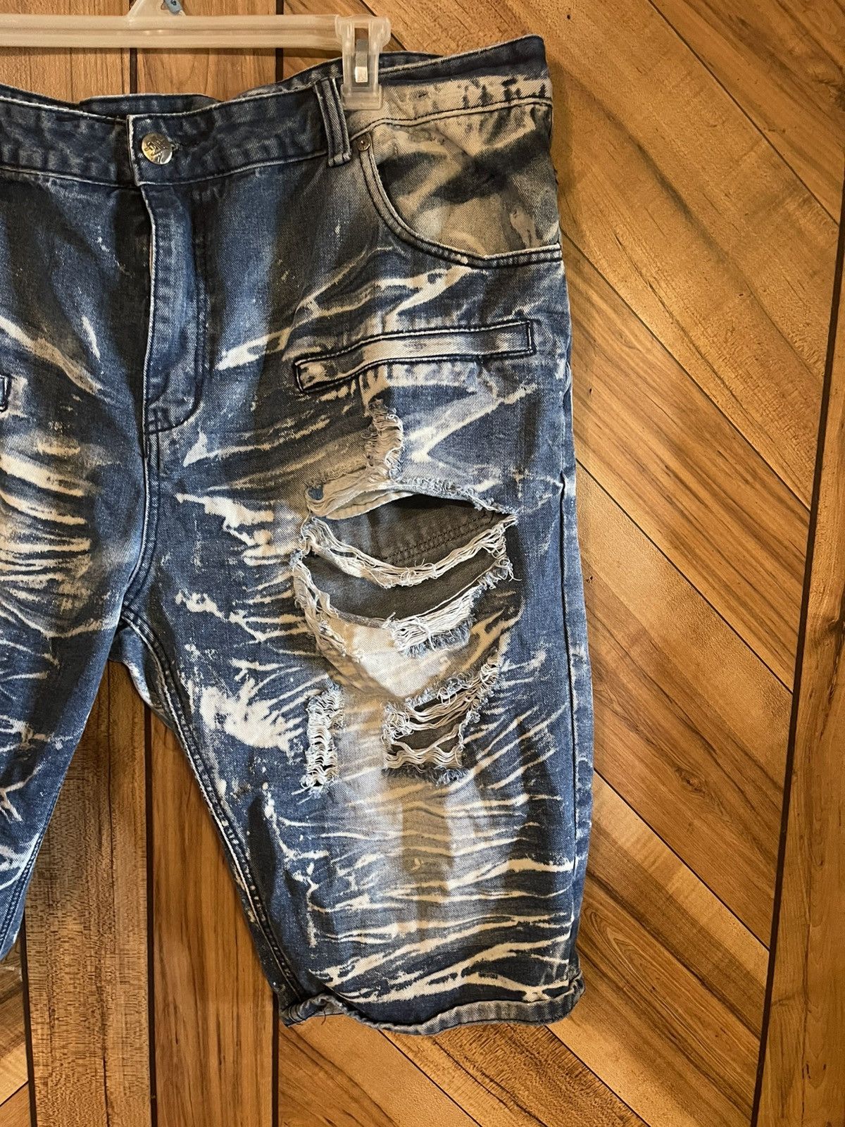 Other Red Ape Mens Big & Tall 46 Acid Wash Distressed Denim Shorts Size US 44 / EU 60 - 6 Thumbnail