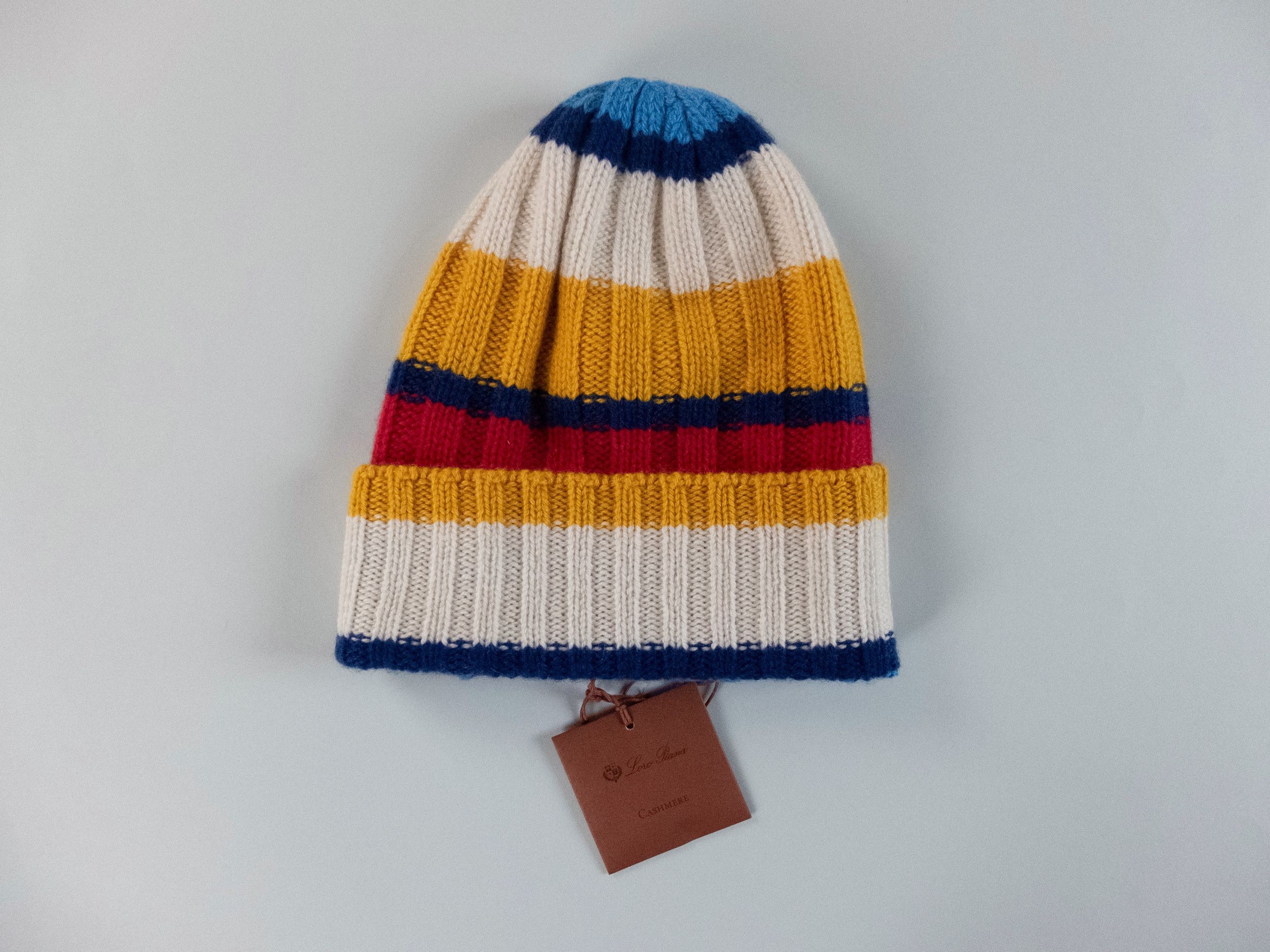 image of Loro Piana Deer Valley Striped Pure Cashmere Beanie Hat, Women's