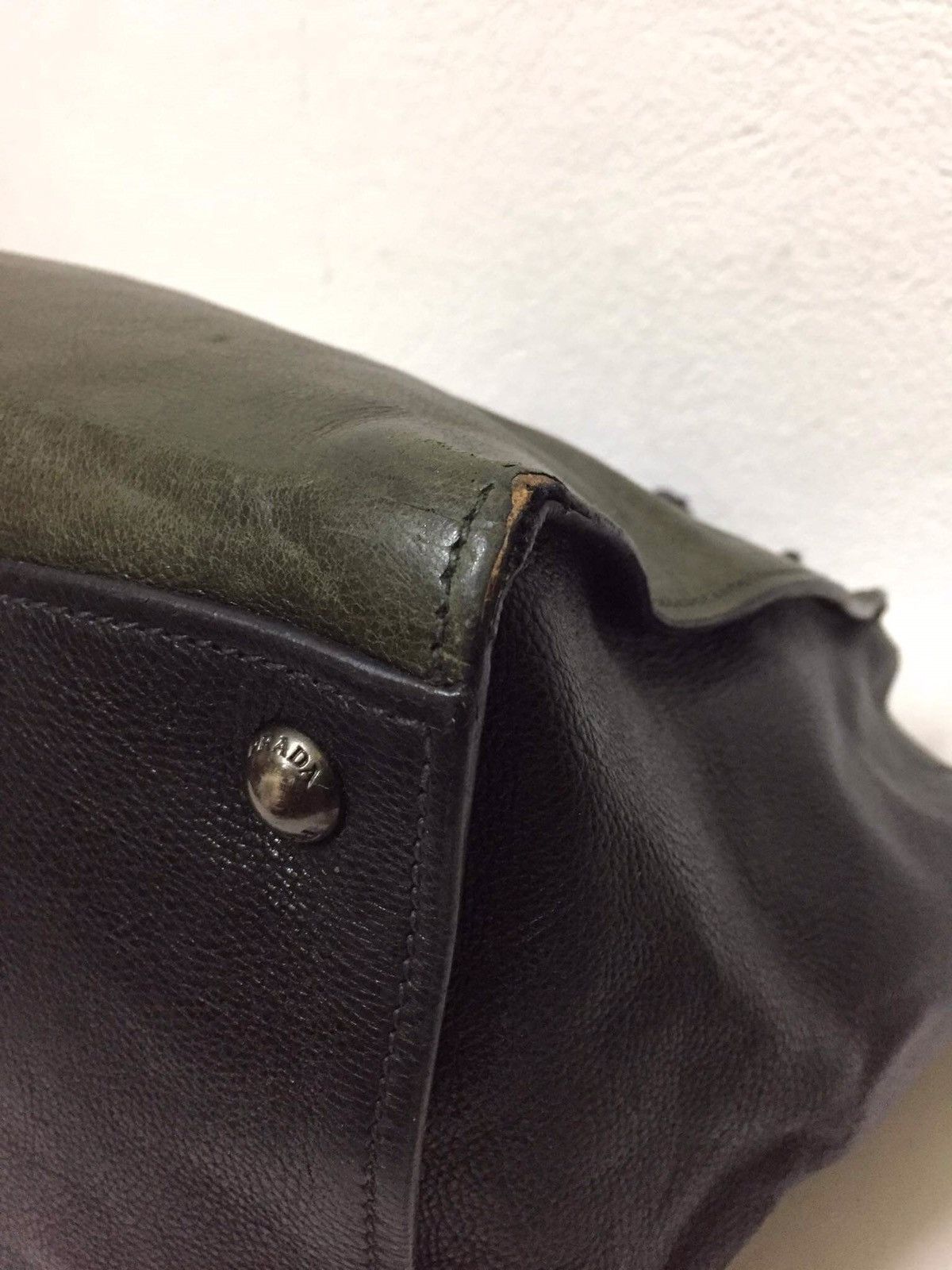 Prada PRADA Green Black Leather 2Way Shoulder Cross Body Bag Size ONE SIZE - 17 Thumbnail