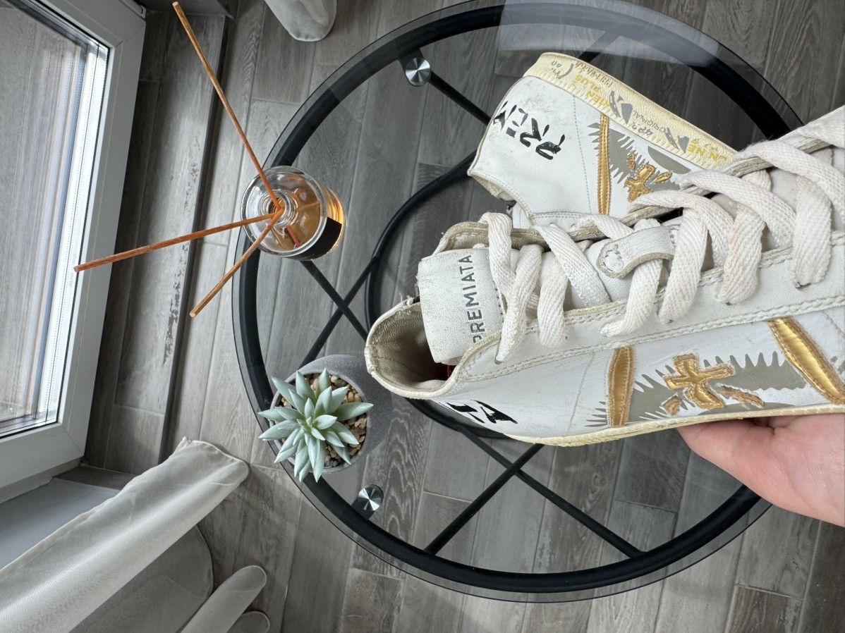 Premiata Premiata Hi-Top Sneakers White Gold Hype Size US 6.5 / IT 36.5 - 10 Thumbnail