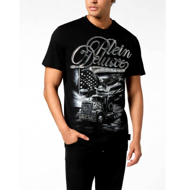 Philipp Plein Philipp Plein Black Plein Truck Stones Round Neck T-Shirt XL Size US XL / EU 56 / 4 - 1 Thumbnail