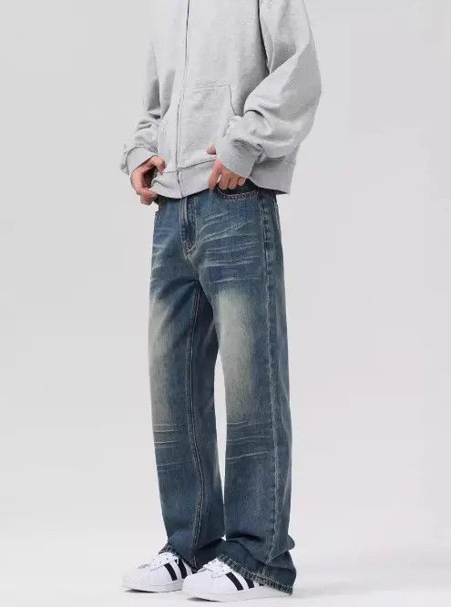 Anime × Japanese Brand × Jean Pants American retro washed distressed loose bootcut jeans Size US 34 / EU 50 - 3 Thumbnail