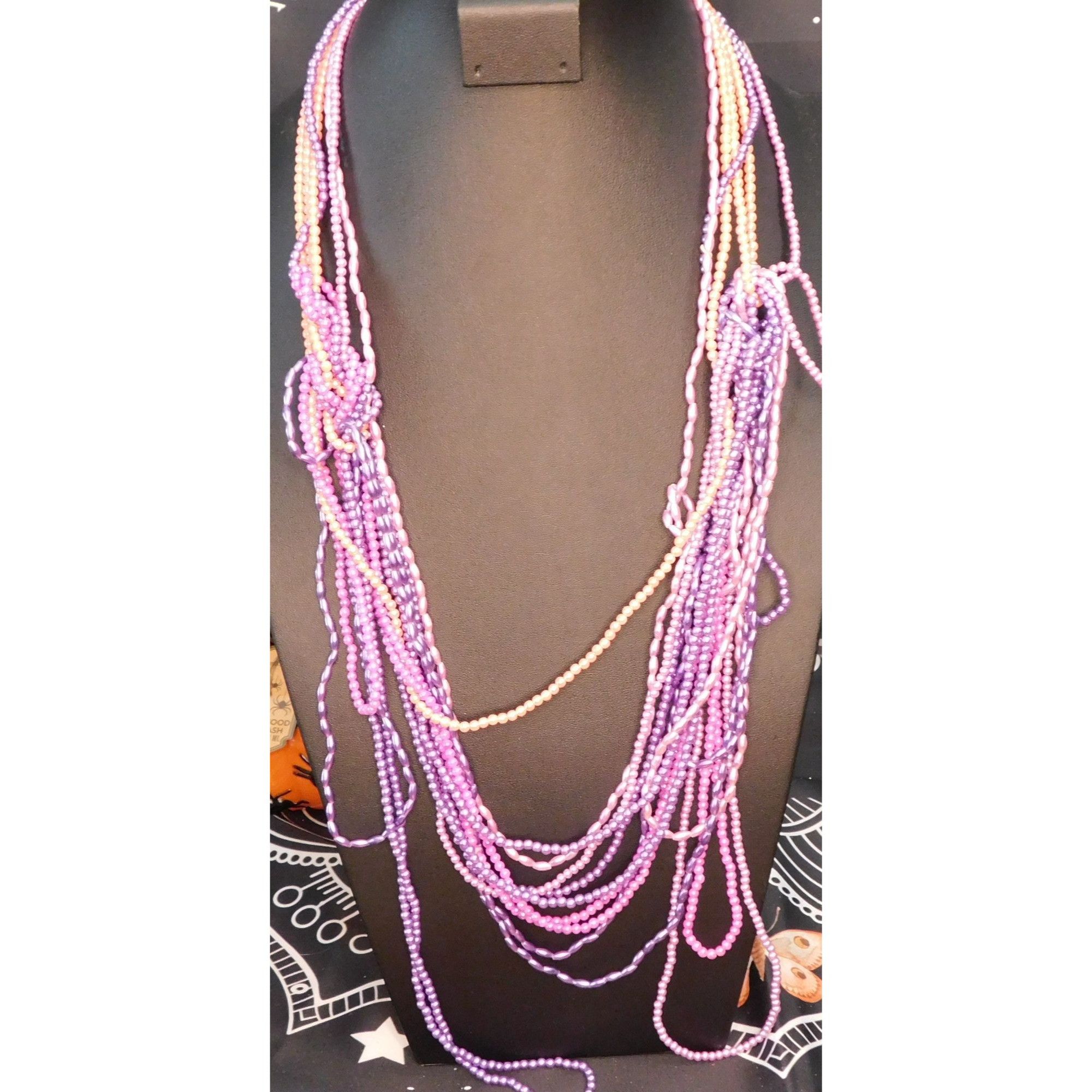 Other Mermaidcore Purple Faux Pearl Beaded Layered Necklace Size ONE SIZE - 1 Thumbnail