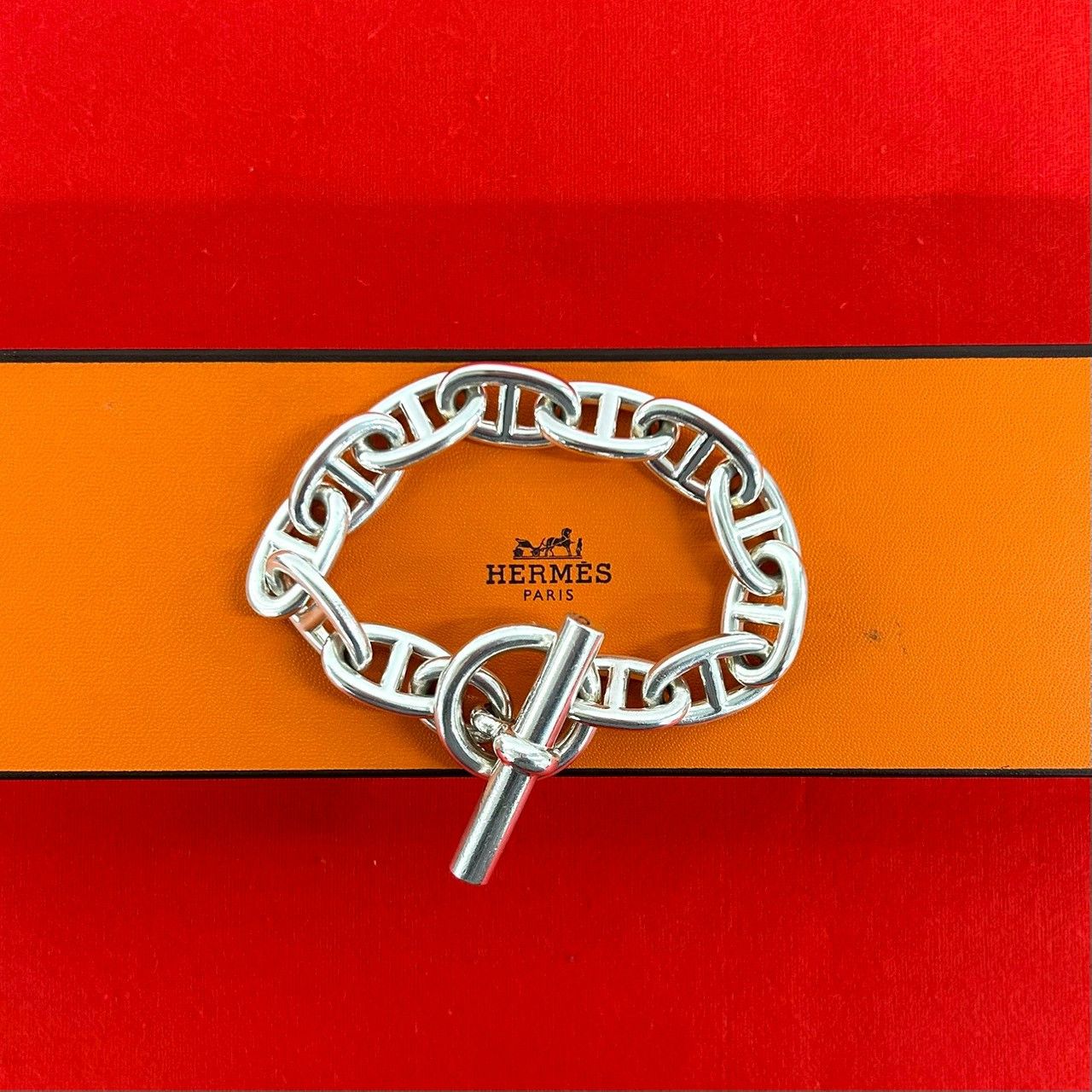 Hermes Hermes Hermes Chaine dAncre TGM Silver Bracelet Precious Metal Bracelet DUTY FREE for USA Size ONE SIZE - 1 Thumbnail