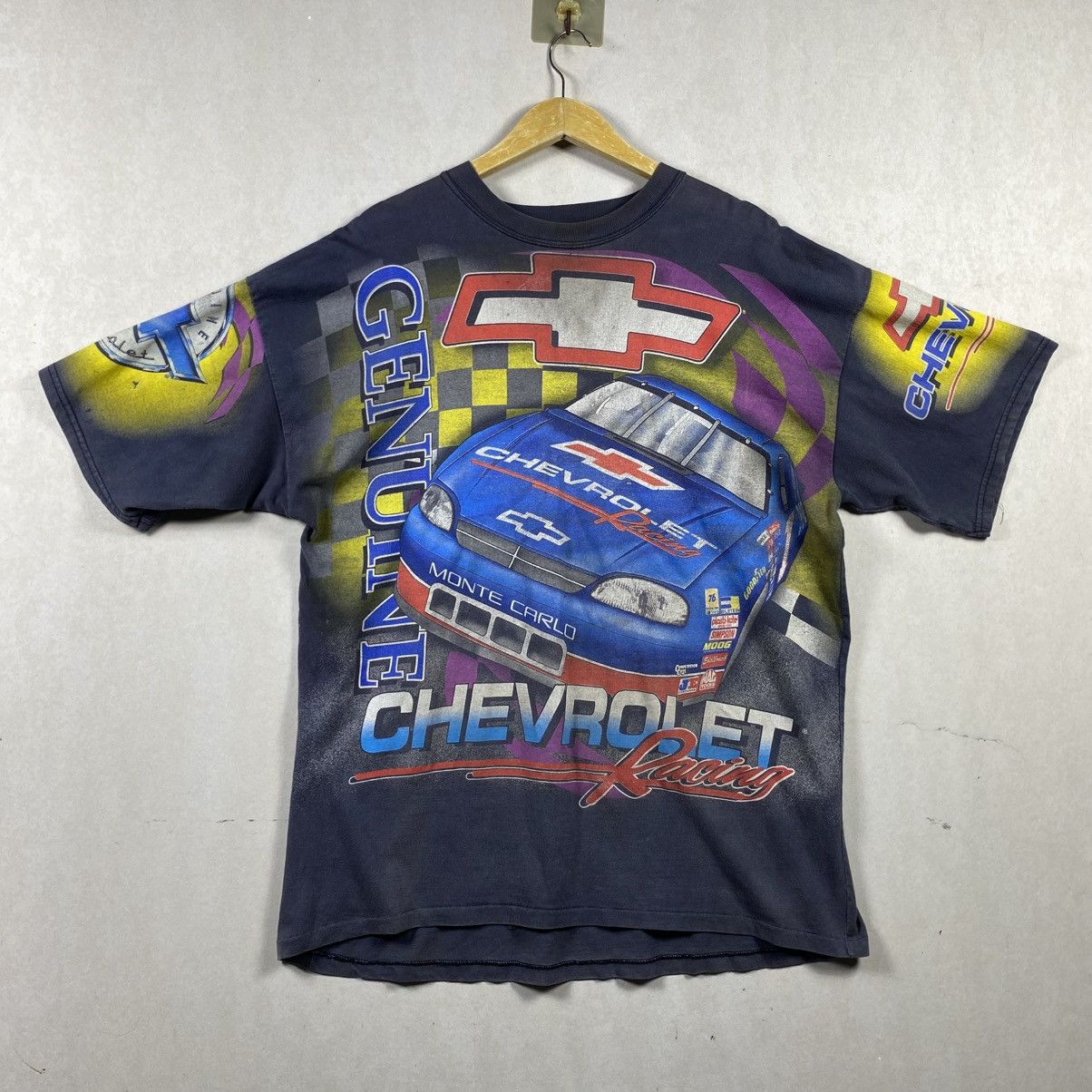 NASCAR × Vintage Vintage Chevrolet Racing All Over Print T-Shirt L 90’s 2XL Size US XXL / EU 58 / 5 - 2 Thumbnail