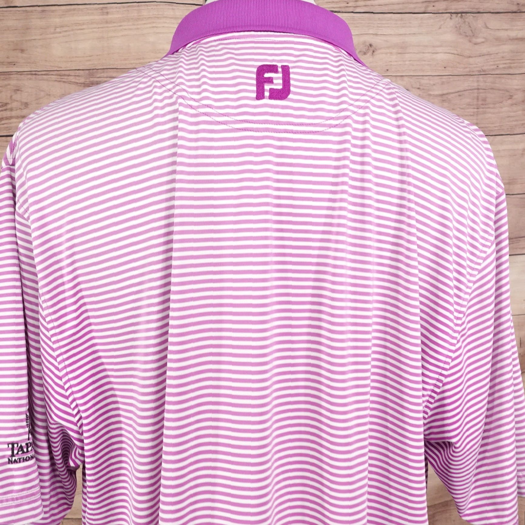 Footjoy FJ FOOTJOY SHORT SLEEVE PURPLE STRIPED GOLF POLO SHIRT MENS SIZE L LARGE **FADED** Size US L / EU 52-54 / 3 - 7 Thumbnail