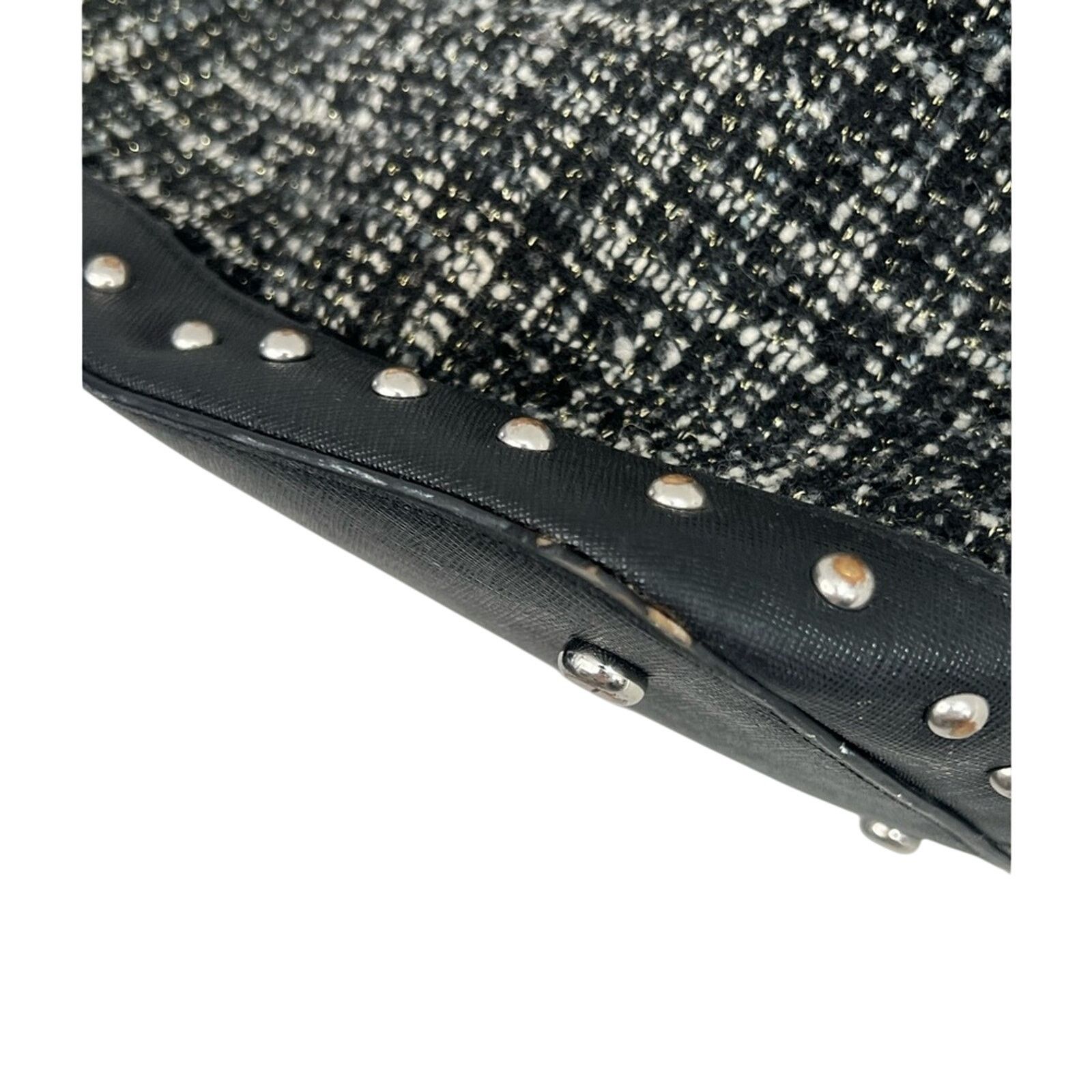 Henri Bendel Henri Bendel Black & White Fabric & Leather Bag Pearl Accent Size ONE SIZE - 10 Thumbnail