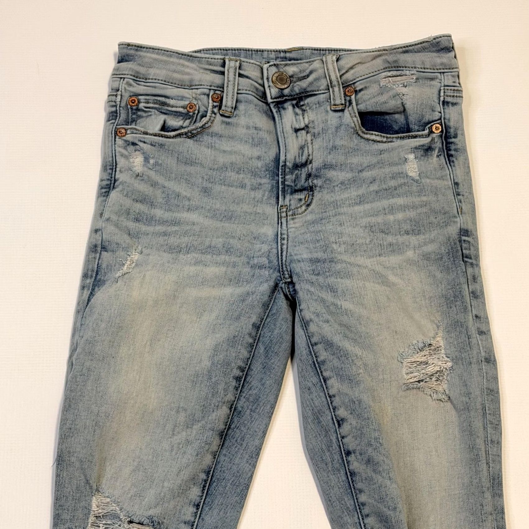 American Eagle Outfitters American Eagle Outfitters Jeans Womens 6 Tall Blue High Rise Jegging Next Level Stretch Distressed 5-Pocket Size 28" / US 6 / IT 42 - 2 Thumbnail