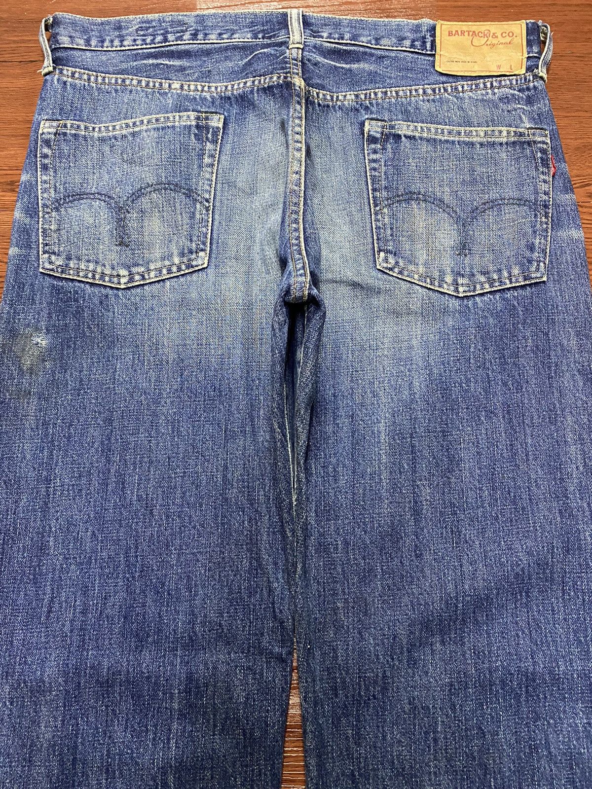 Japanese Brand Vintage Japanese Brands Bartack Selvedge Loose Jeans Size US 35 - 4 Thumbnail