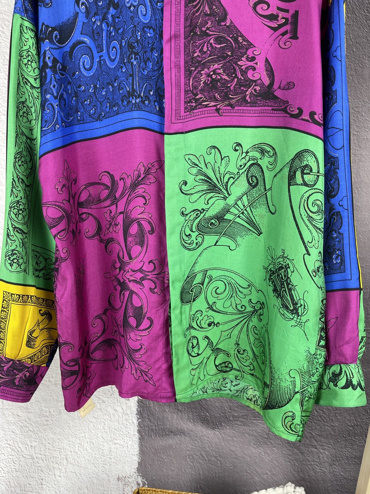 Versace Gianni Versace vintage 80s 90s colour block silk ls shirt Size US M / EU 48-50 / 2 - 4 Thumbnail