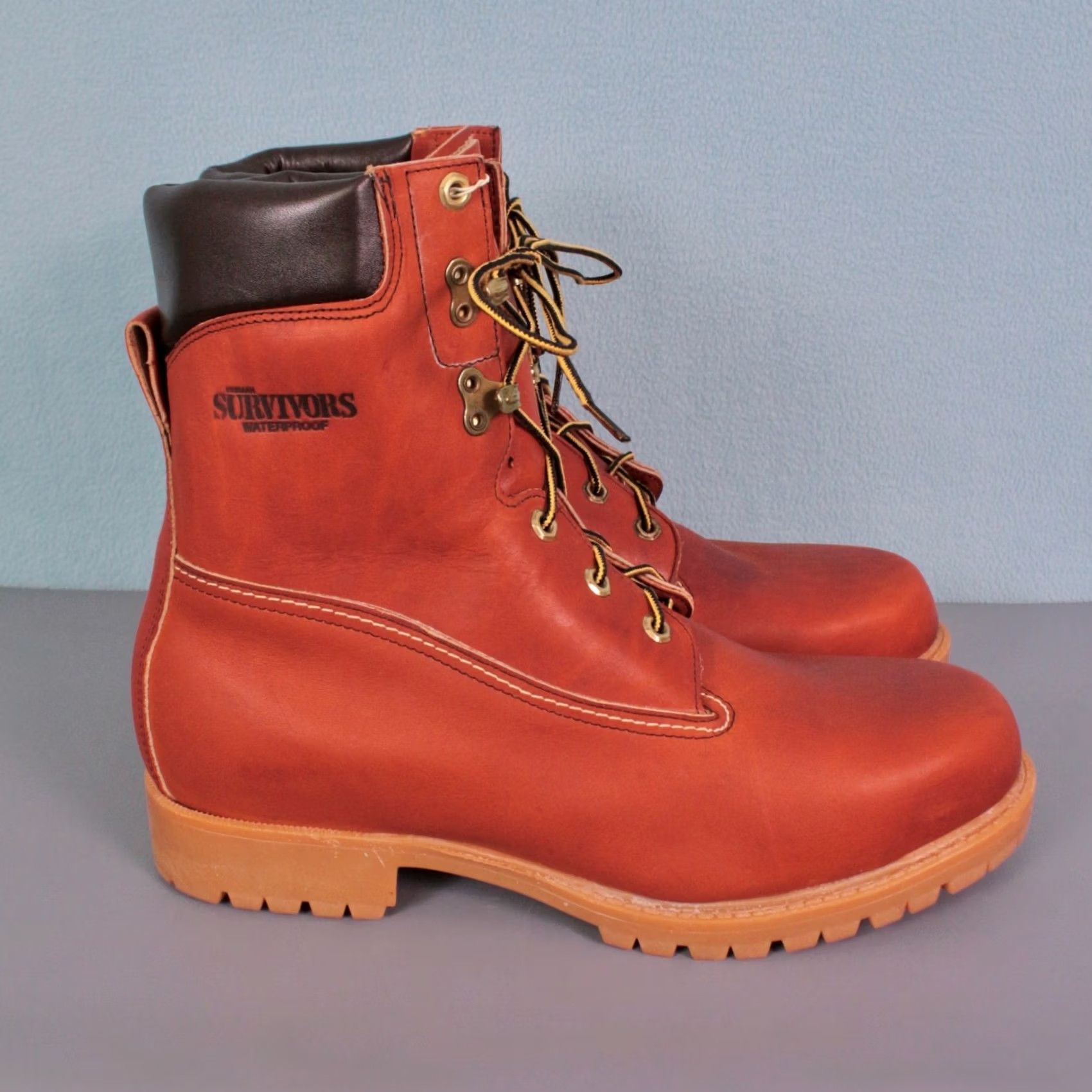 Vintage Herman Survivors Hunting Boots Mens VTG 1980s Leather 11.5 XW Brown Boots Outdoor Shoes Size US 12 / EU 45 - 5 Thumbnail