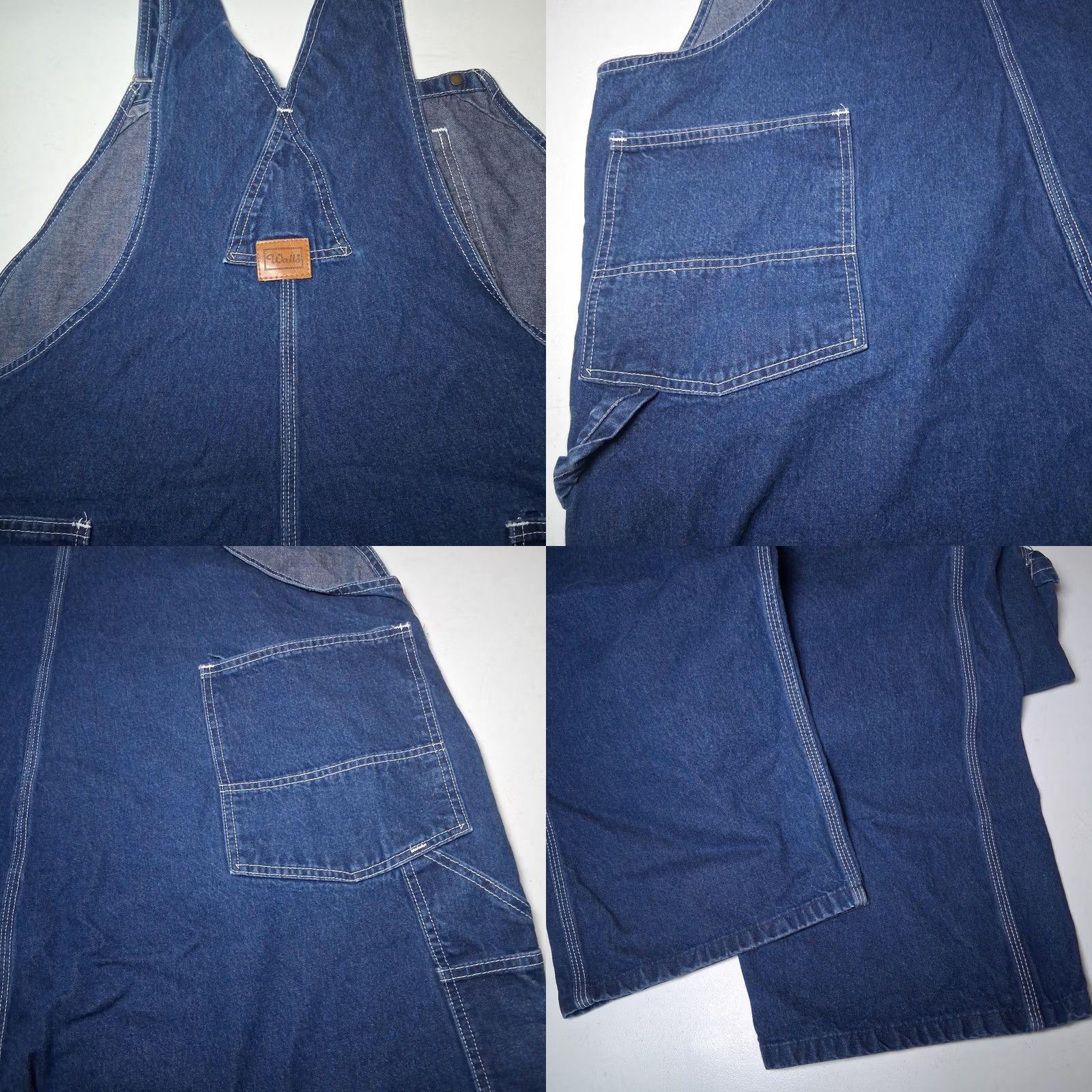 Walls Walls Workwear Overalls Men 52x31 Blue Jean Denim Carpenter Work Bibs Dark Wash Size US 36 / EU 52 - 10 Thumbnail