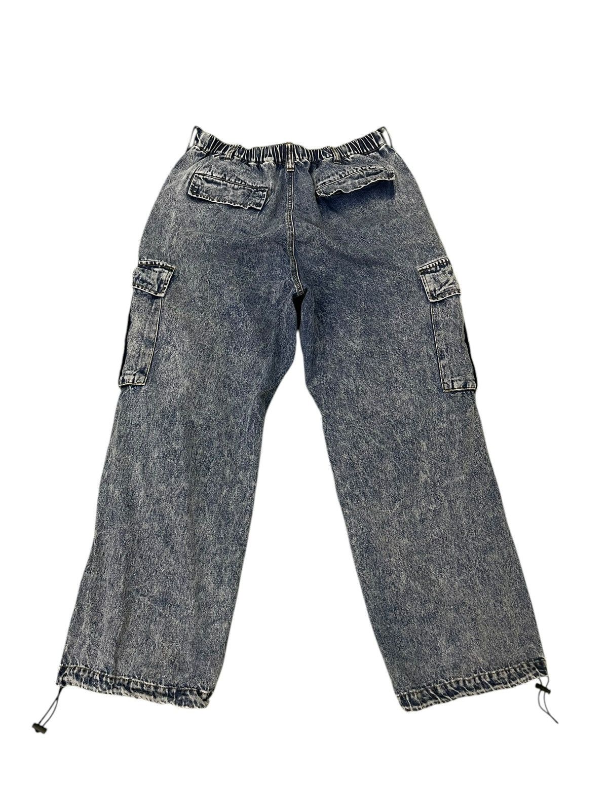 Japanese Brand Wide Cargo Jeans Jungle Storm Faded Blue 1🟦0 Size US 33 - 8 Thumbnail