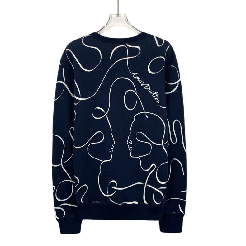 Louis Vuitton Louis Vuitton Dark Blue Printed Full Round Neck Long Sleev Size US M / EU 48-50 / 2 - 2 Thumbnail