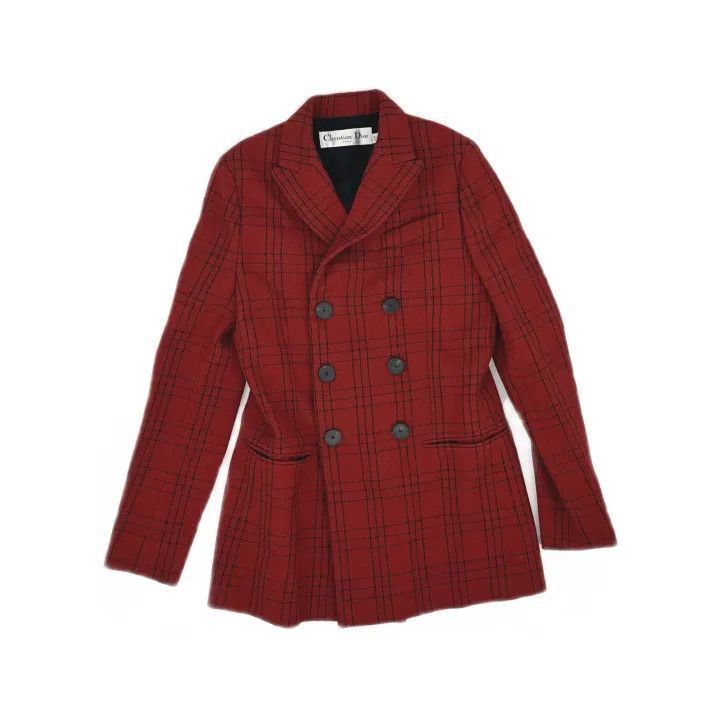 Dior Dior Dior Red Plaid Classic Oversized Blazer 0079-2507 Size US S / EU 44-46 / 1 - 2 Thumbnail