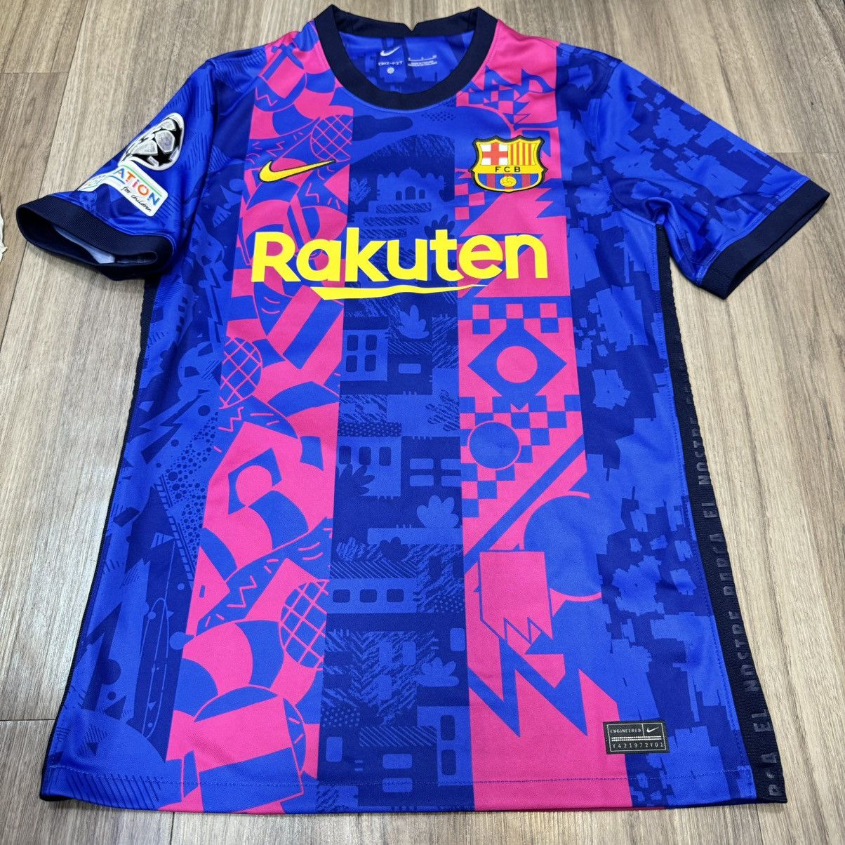 Nike Barcelona 21/22 third C/L shirt #10 Ansu Fati Size US S / EU 44-46 / 1 - 1 Thumbnail