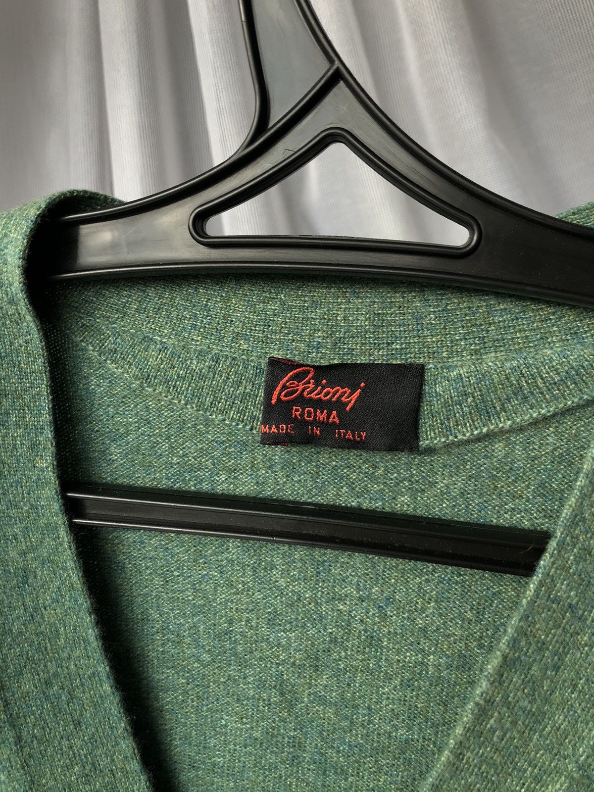 Brioni × Vintage Vintage Brioni green cashmere cardigan Size US L / EU 52-54 / 3 - 2 Thumbnail