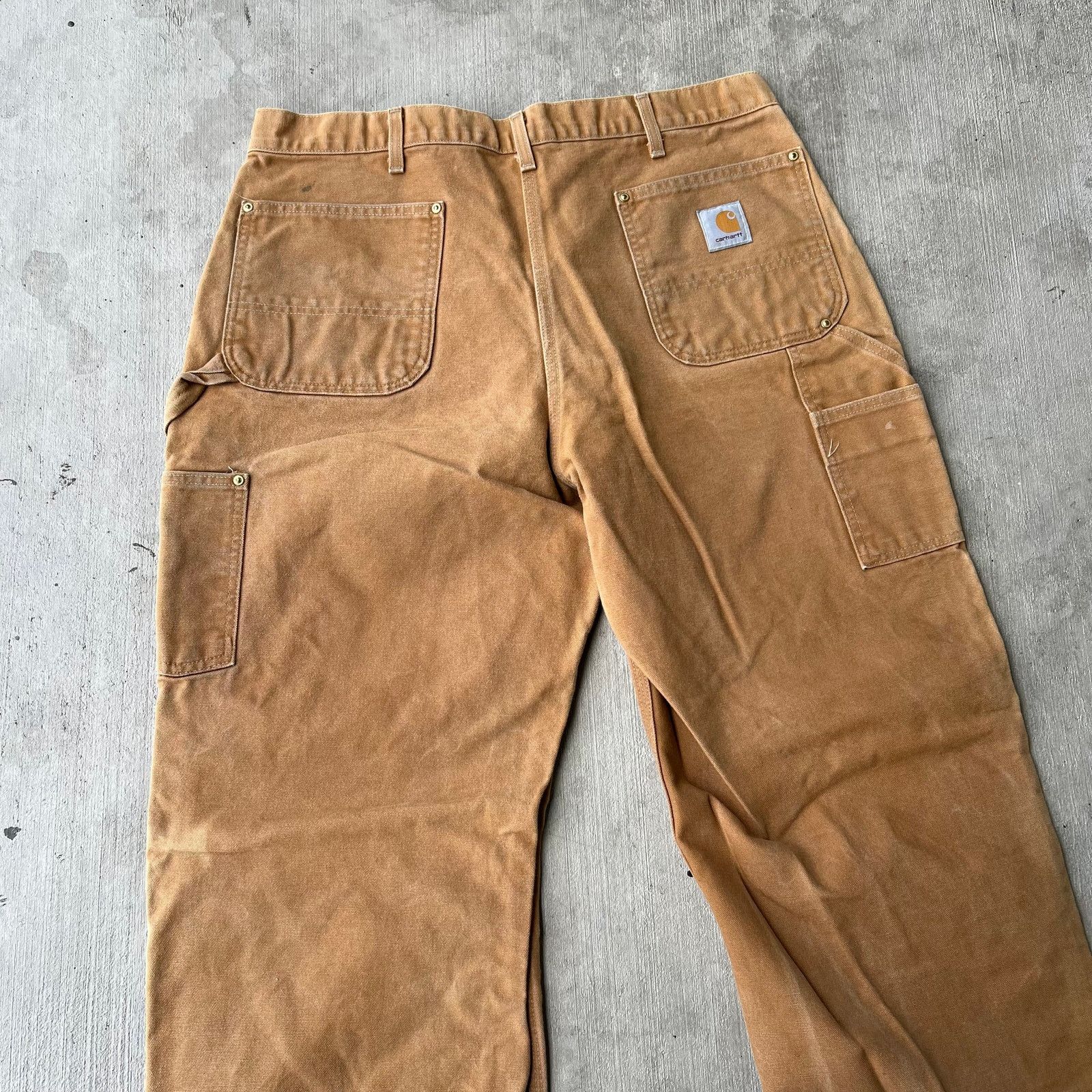 Carhartt × Vintage Carhartt brown faded double knee work wear carpenter pants Size US 36 / EU 52 - 6 Thumbnail