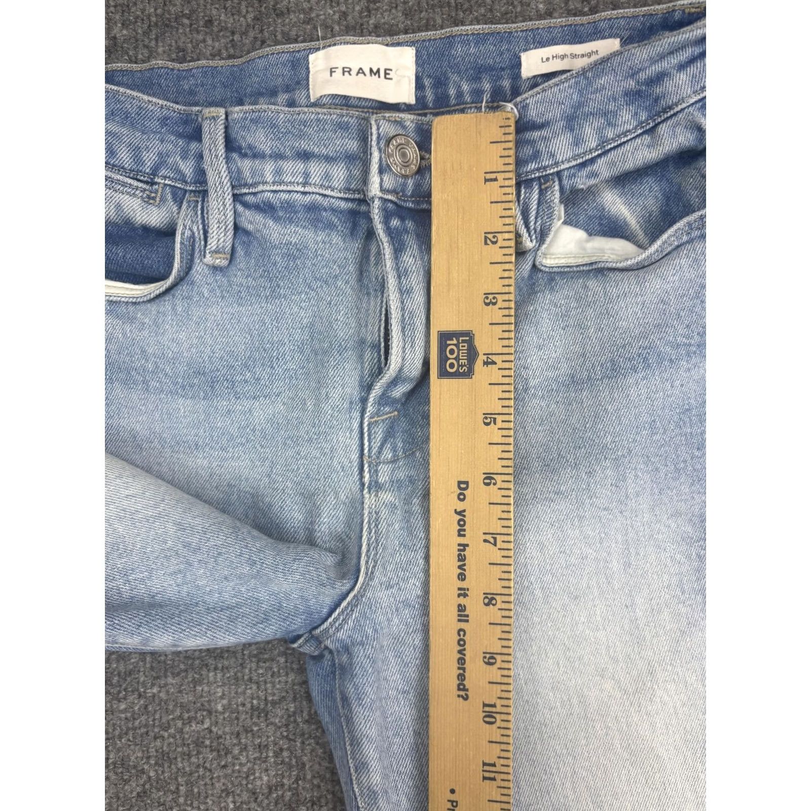 Frame FRAME Jeans Womens 26 Light Wash Le High Straight Kerwin Raw Hem High Rise Denim Shirt Size 26" / US 2 / IT 38 - 4 Thumbnail