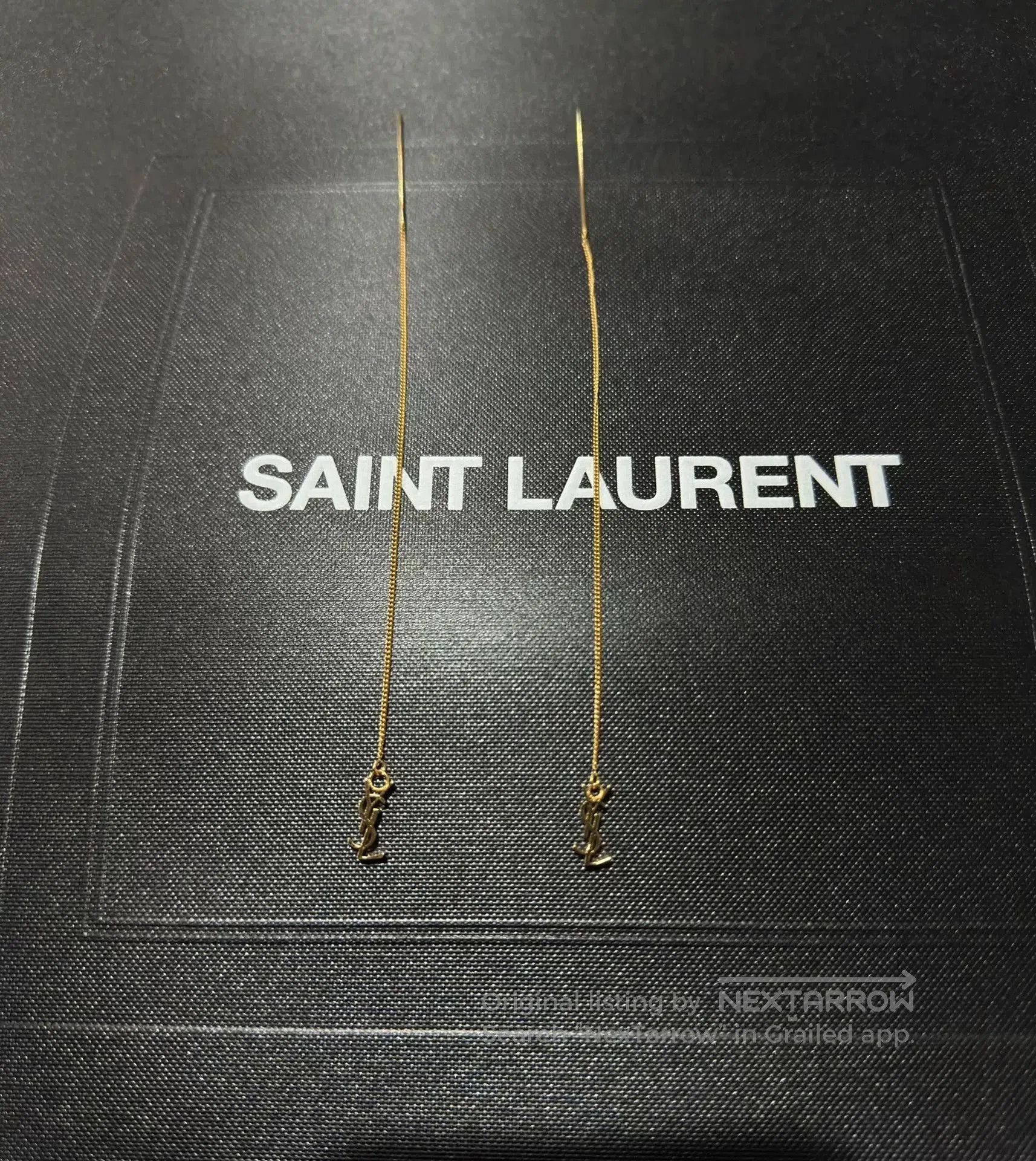 Yves Saint Laurent Saint Laurent YSL Gold Logo Earrings. Size ONE SIZE - 7 Thumbnail